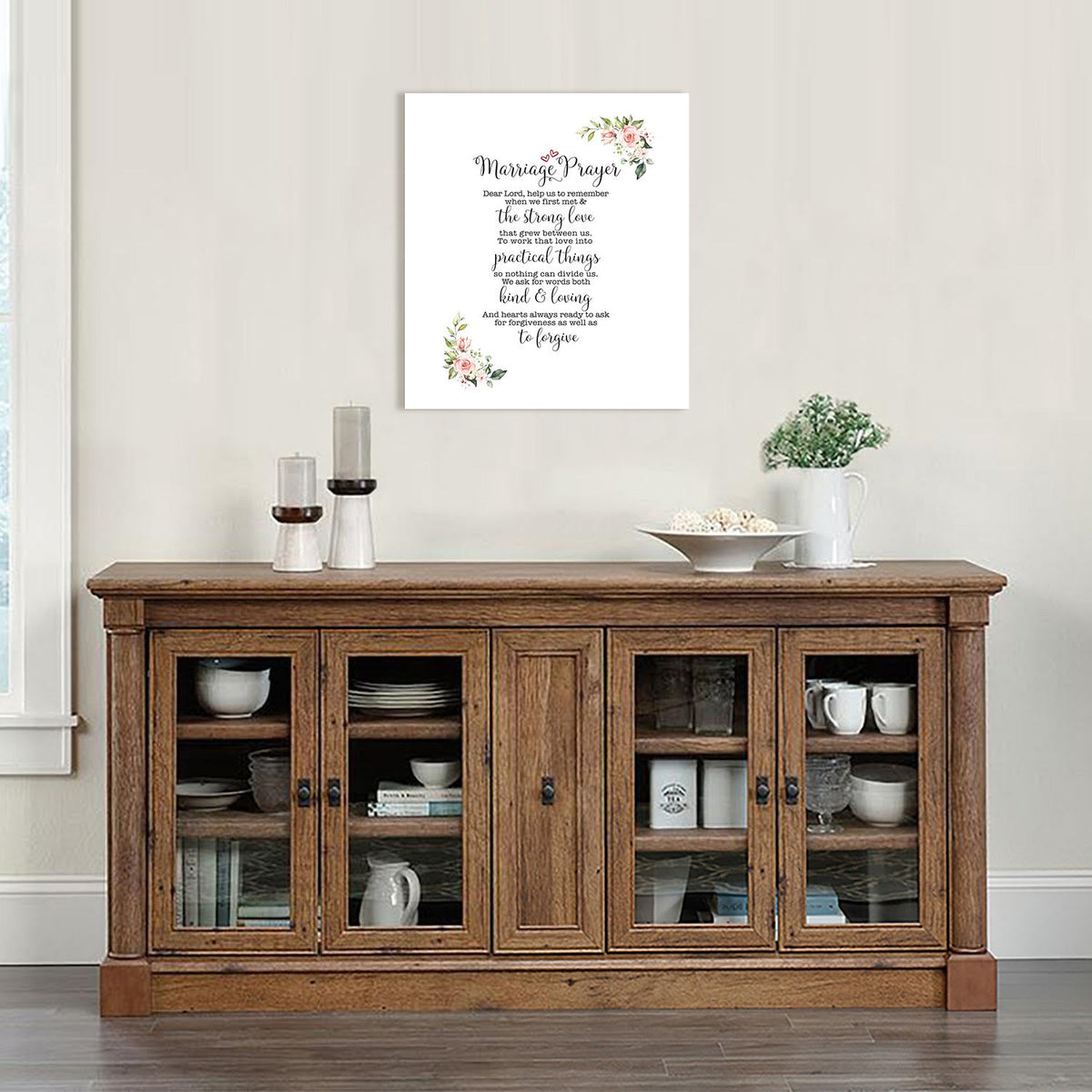 Marriage Prayer For Husband and Wife Canvas Wall Art Framed Modern Wall Decor Decorative Accents For Wall Ready to Hang for Home Living Room Bedroom Entryway Size 12”x16” - LifeSong Milestones