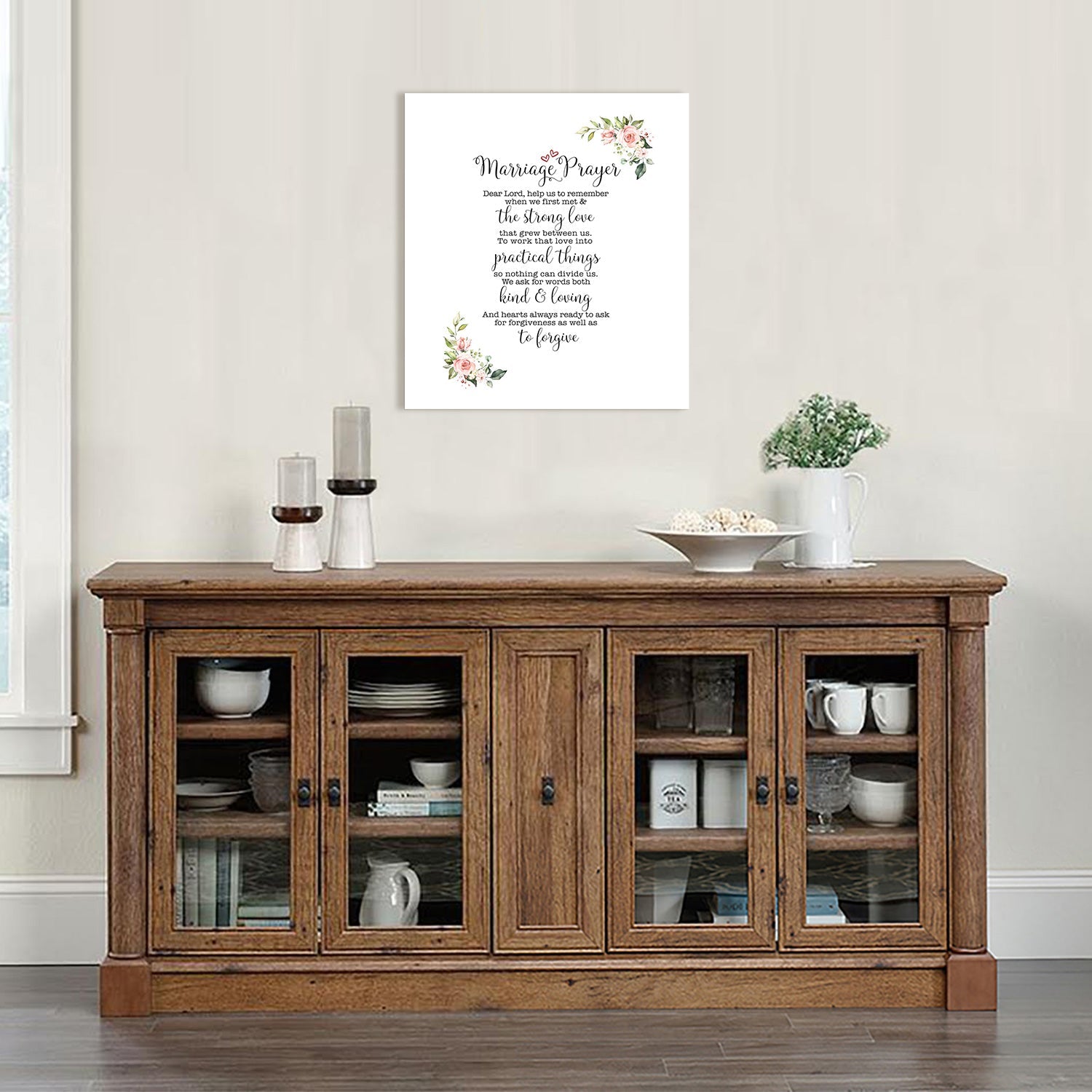 Marriage Prayer For Husband and Wife Canvas Wall Art Framed Modern Wall Decor Decorative Accents For Wall Ready to Hang for Home Living Room Bedroom Entryway Size 12”x16” - LifeSong Milestones