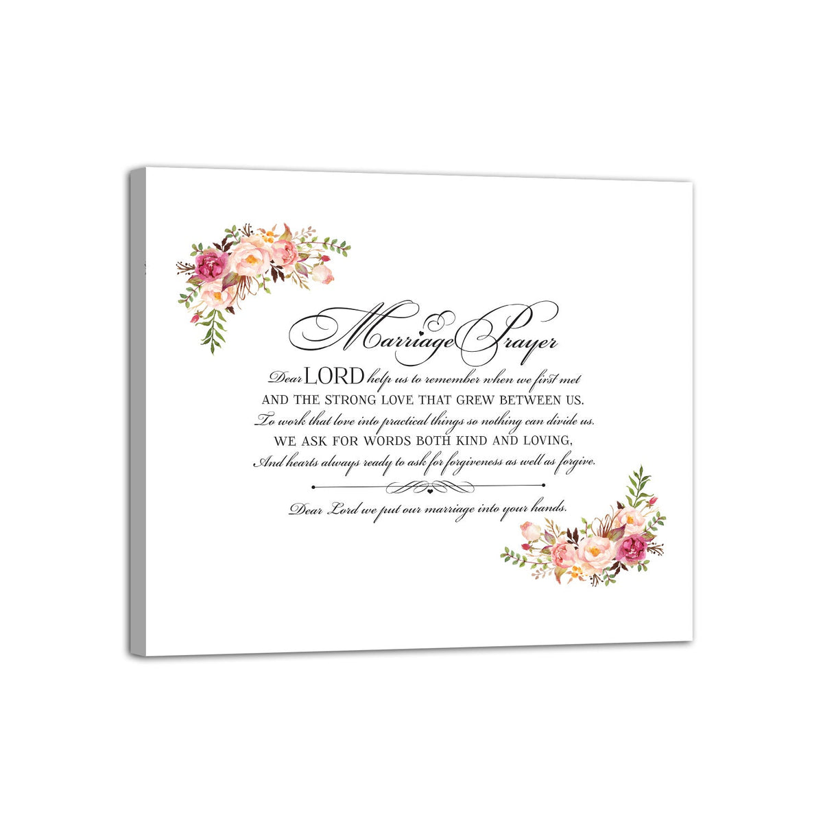 Marriage Prayer For Husband and Wife Canvas Wall Art Framed Modern Wall Decor Decorative Accents For Wall Ready to Hang for Home Living Room Bedroom Entryway Size 12”x16” - LifeSong Milestones