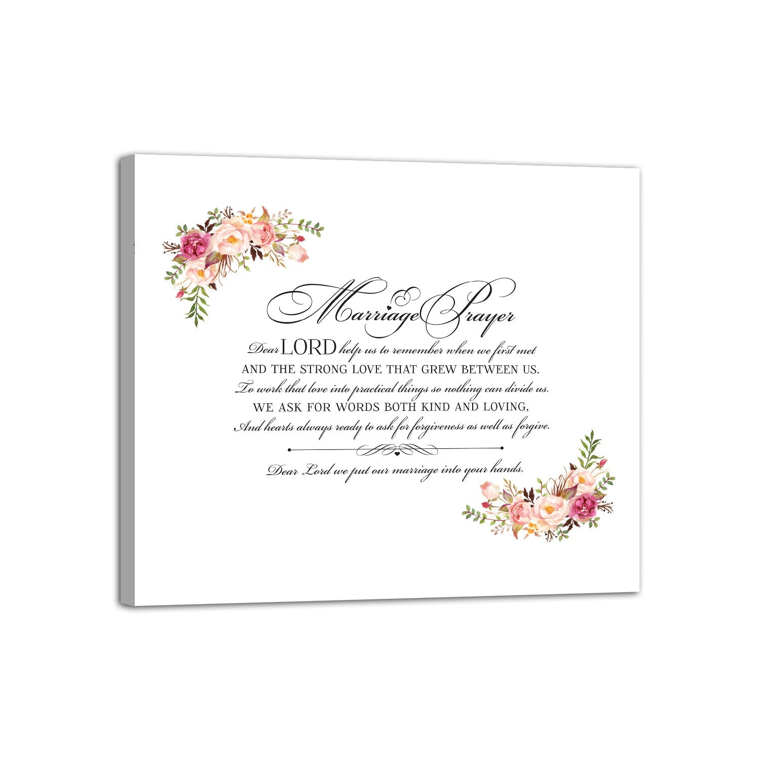 Marriage Prayer For Husband and Wife Canvas Wall Art Framed Modern Wall Decor Decorative Accents For Wall Ready to Hang for Home Living Room Bedroom Entryway Size 12”x16” - LifeSong Milestones