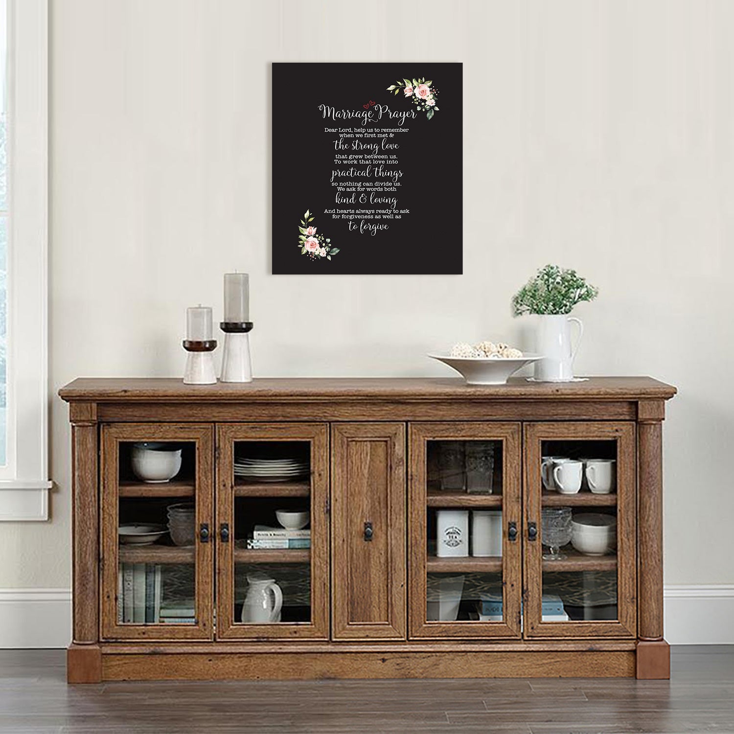 Marriage Prayer For Husband and Wife Canvas Wall Art Framed Modern Wall Decor Decorative Accents For Wall Ready to Hang for Home Living Room Bedroom Entryway Size 12”x16” - LifeSong Milestones