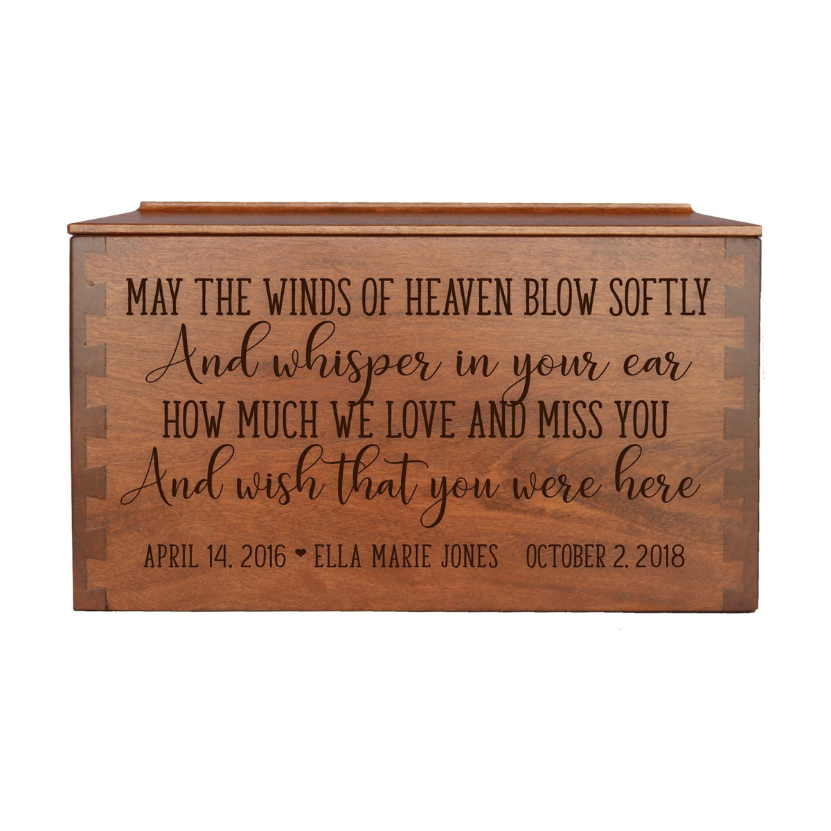 May the Winds Personalized Memorial Decorative Dovetail Cremation Urn For Human Ashes Funeral and Condolence Keepsake - LifeSong Milestones