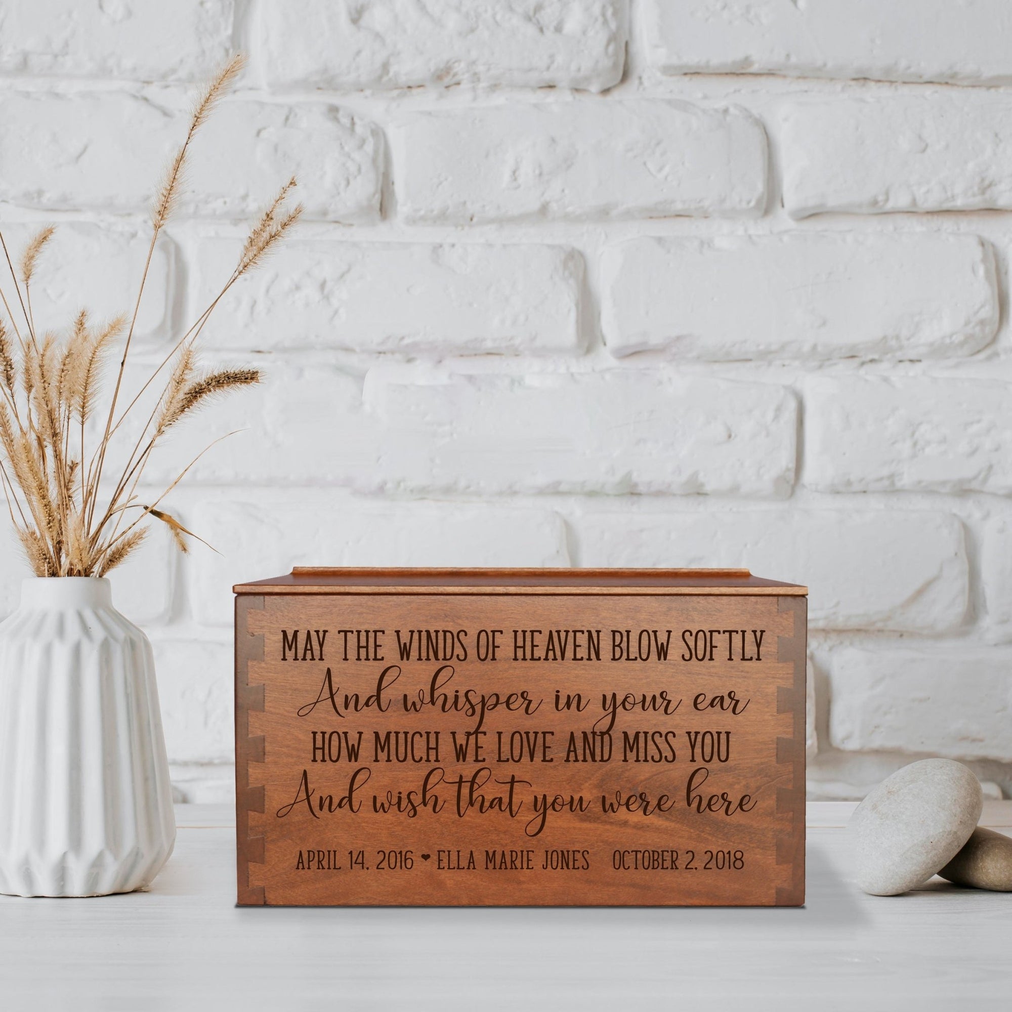May the Winds Personalized Memorial Decorative Dovetail Cremation Urn For Human Ashes Funeral and Condolence Keepsake - LifeSong Milestones