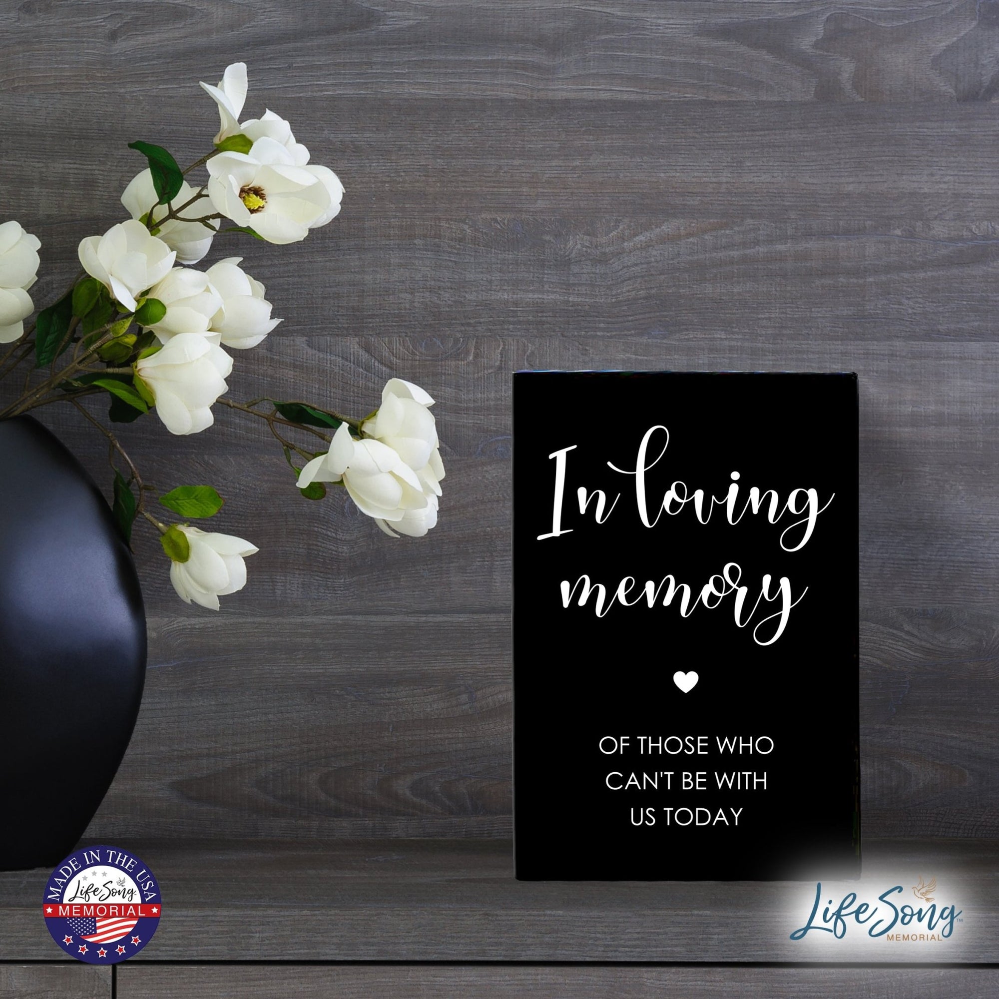 Memorial 5.5x8 Wooden Table Top and shelf decor Home Décor - In Loving Memory - LifeSong Milestones