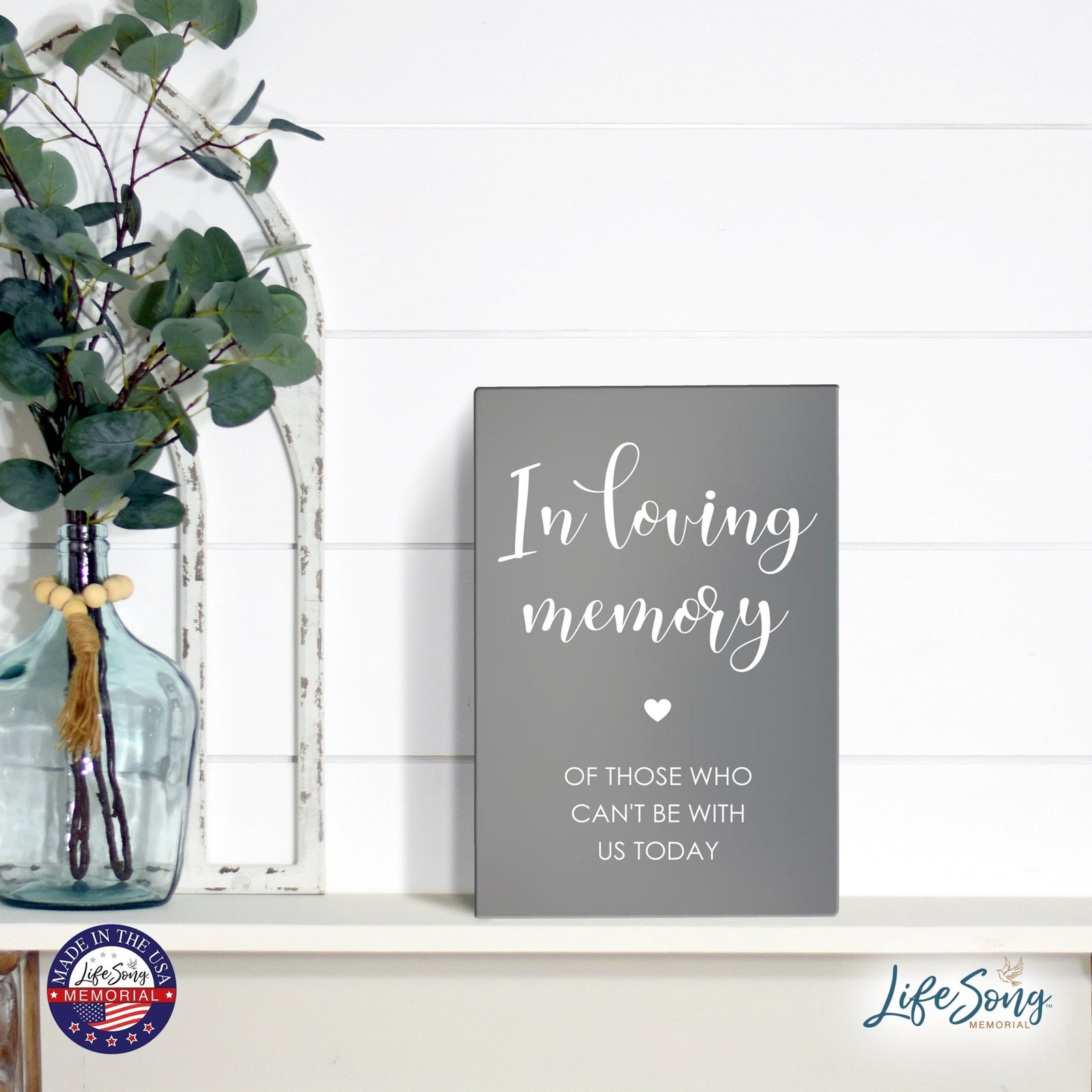 Memorial 5.5x8 Wooden Table Top and shelf decor Home Décor - In Loving Memory - LifeSong Milestones