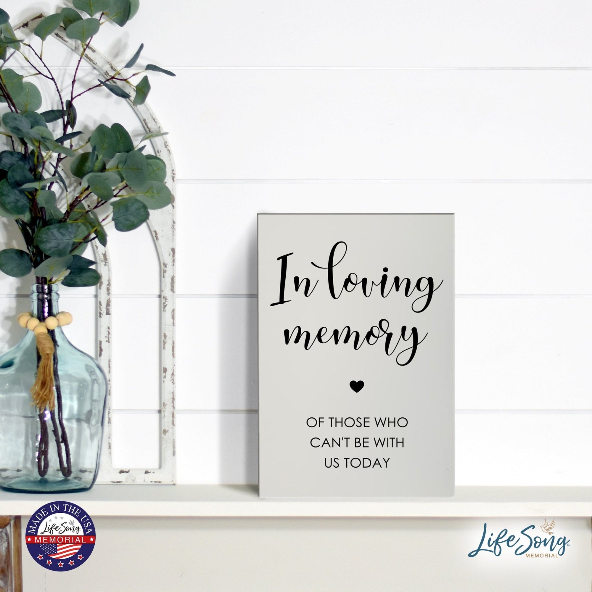 Memorial 5.5x8 Wooden Table Top and shelf decor Home Décor - In Loving Memory - LifeSong Milestones