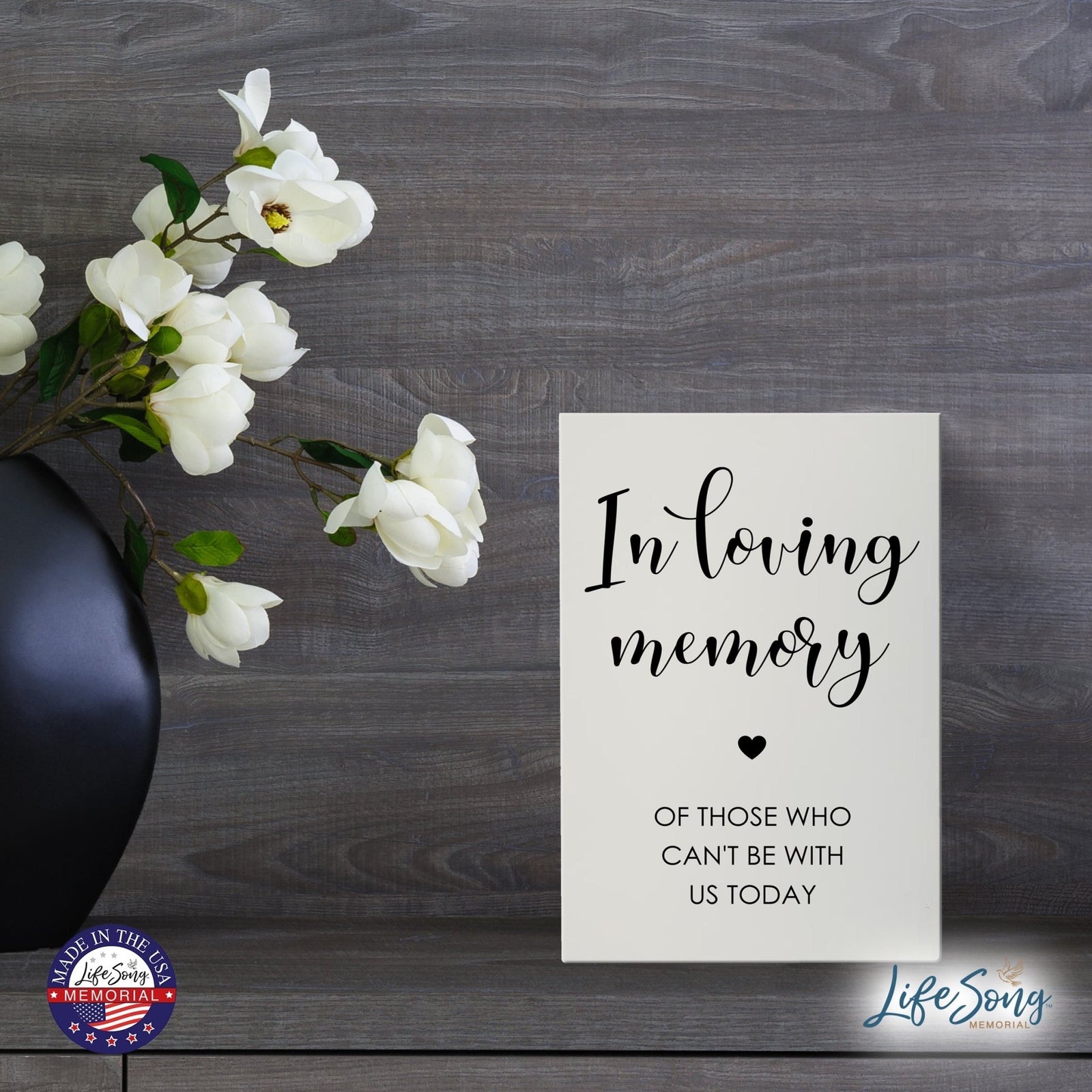 Memorial 5.5x8 Wooden Table Top and shelf decor Home Décor - In Loving Memory - LifeSong Milestones