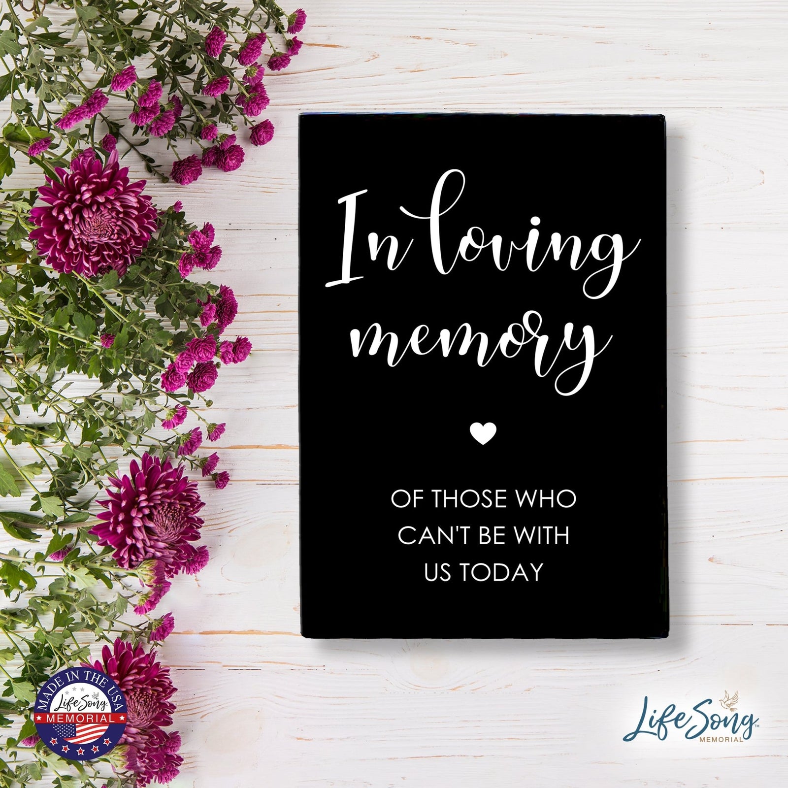 Memorial 5.5x8 Wooden Table Top and shelf decor Home Décor - In Loving Memory - LifeSong Milestones