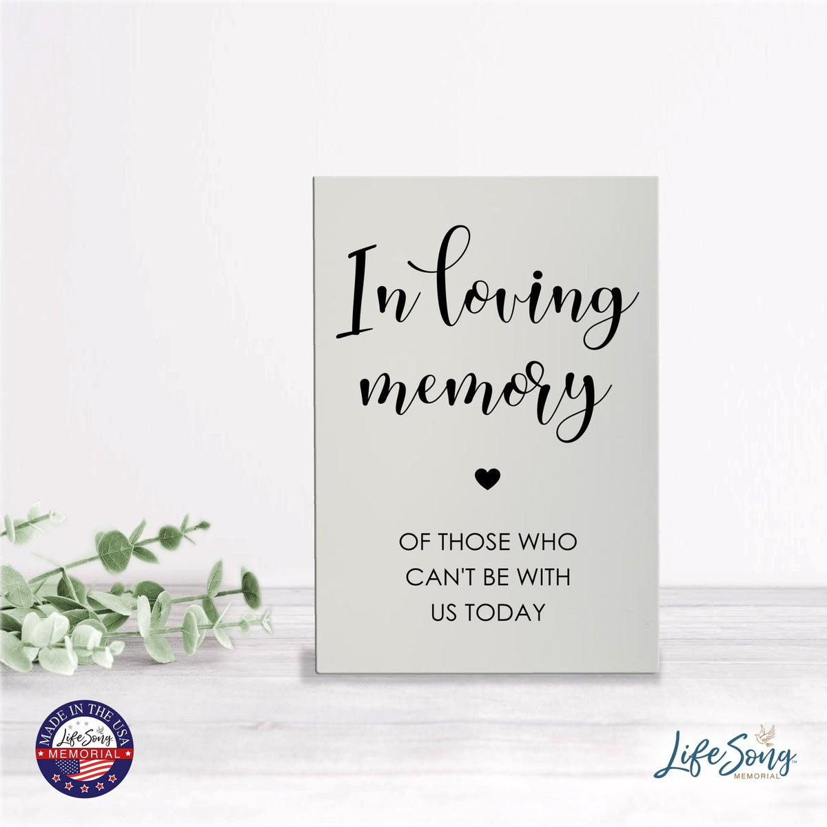 Memorial 5.5x8 Wooden Table Top and shelf decor Home Décor - In Loving Memory - LifeSong Milestones