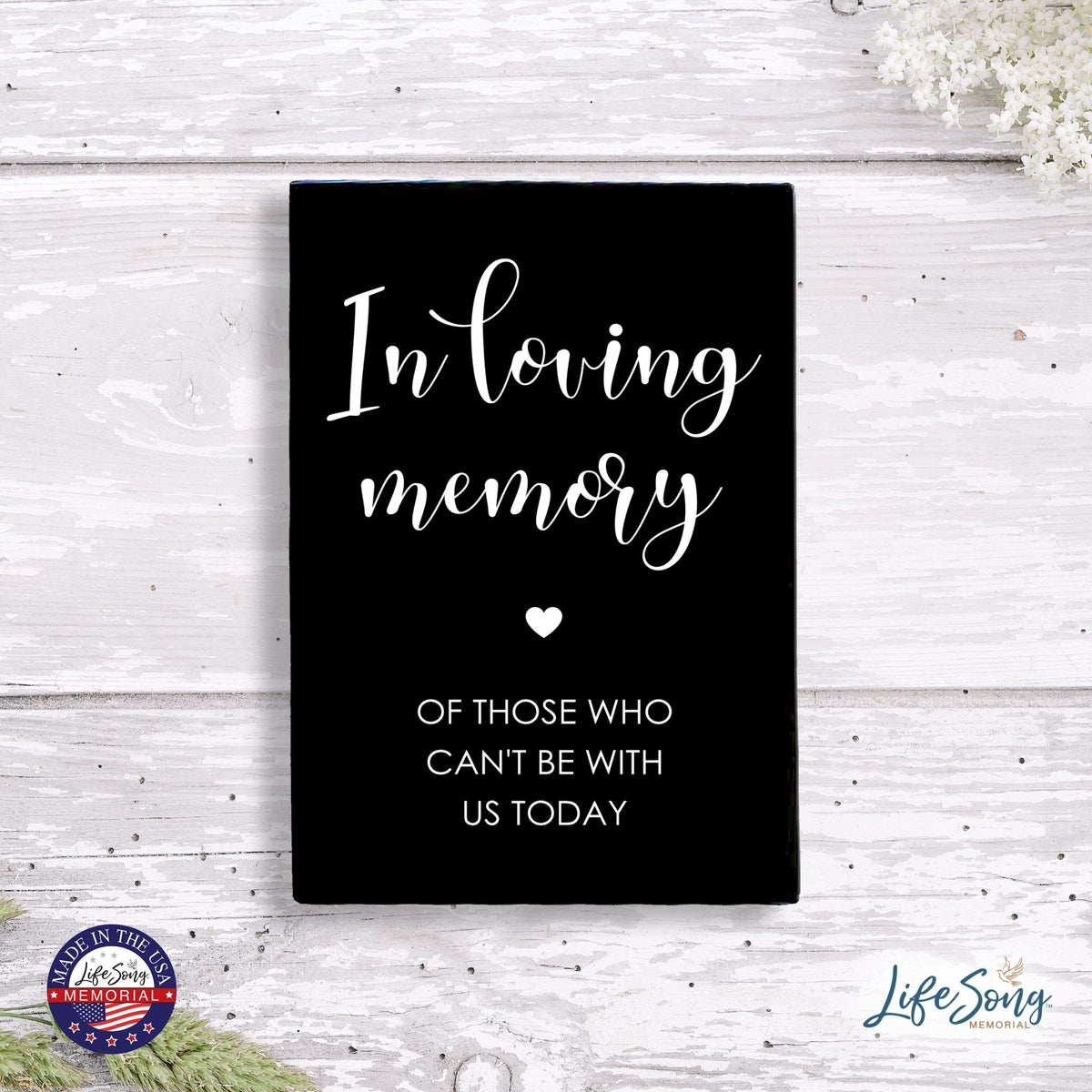 Memorial 5.5x8 Wooden Table Top and shelf decor Home Décor - In Loving Memory - LifeSong Milestones