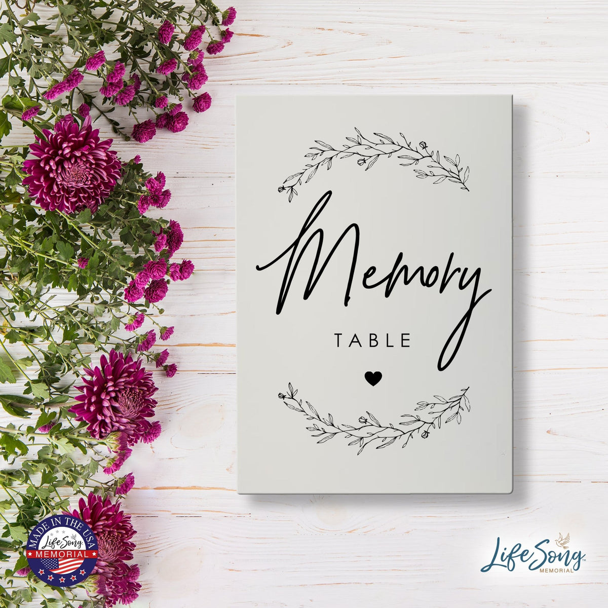 Memorial 5.5x8 Wooden Table Top and shelf decor Home Décor - Memory Table - LifeSong Milestones