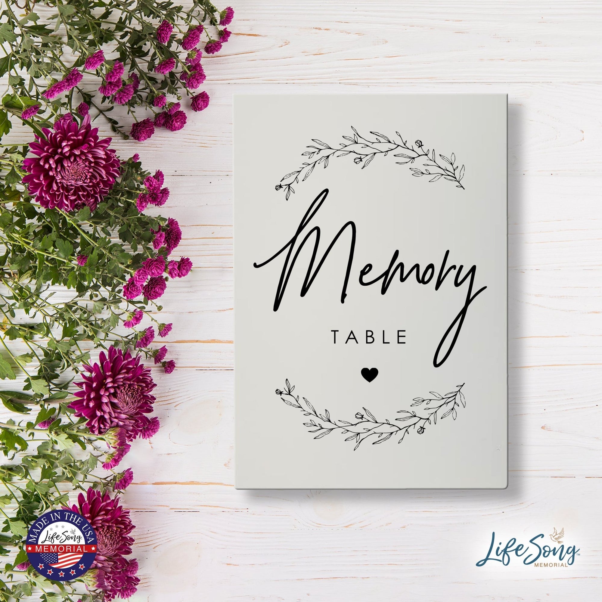 Memorial 5.5x8 Wooden Table Top and shelf decor Home Décor - Memory Table - LifeSong Milestones