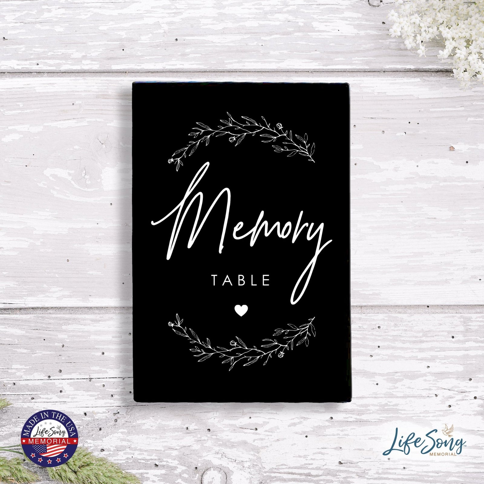 Memorial 5.5x8 Wooden Table Top and shelf decor Home Décor - Memory Table - LifeSong Milestones