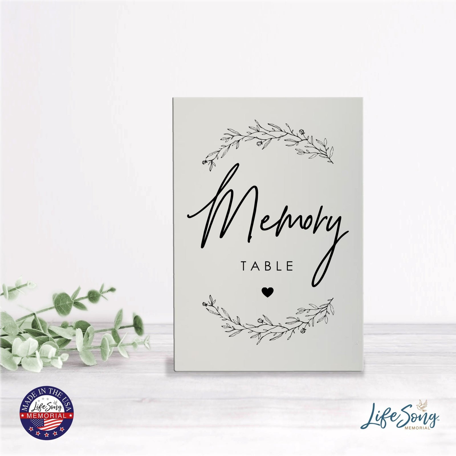 Memorial 5.5x8 Wooden Table Top and shelf decor Home Décor - Memory Table - LifeSong Milestones