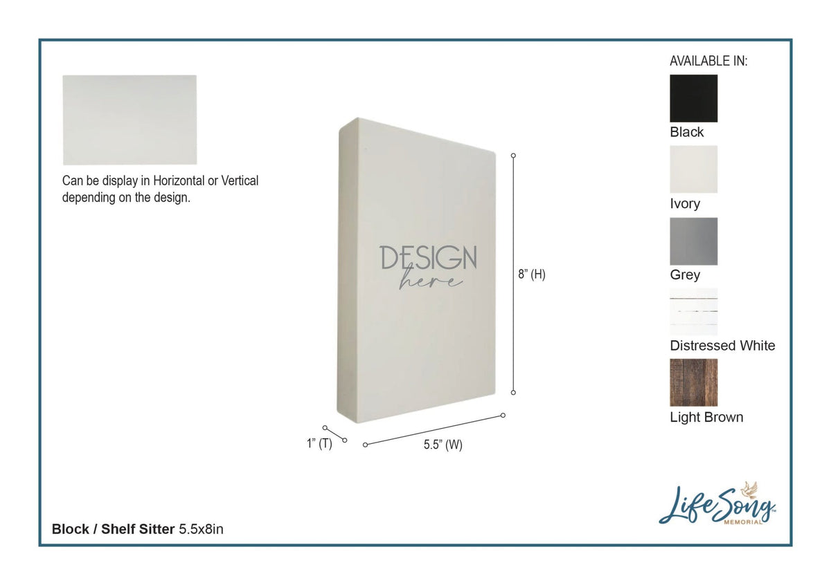 Memorial 5.5x8 Wooden Table Top and shelf decor Home Décor - Memory Table - LifeSong Milestones