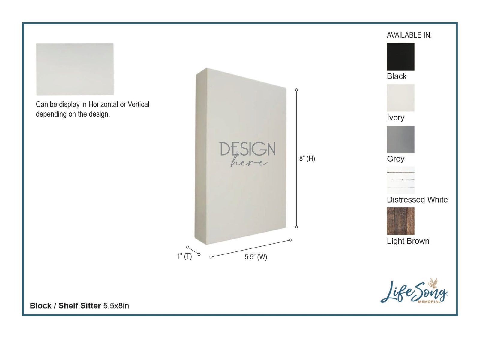 Memorial 5.5x8 Wooden Table Top and shelf decor Home Décor - Memory Table - LifeSong Milestones