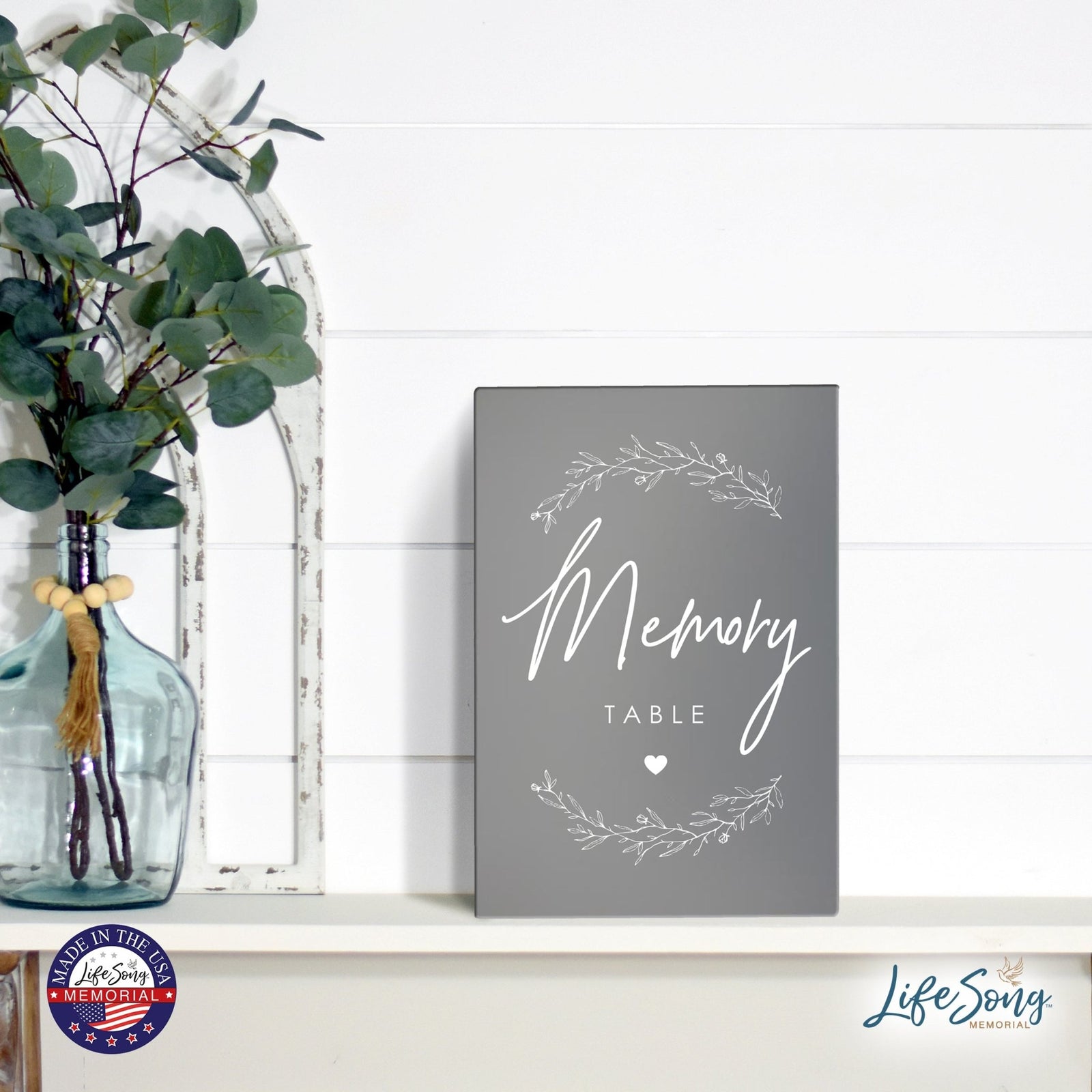 Memorial 5.5x8 Wooden Table Top and shelf decor Home Décor - Memory Table - LifeSong Milestones