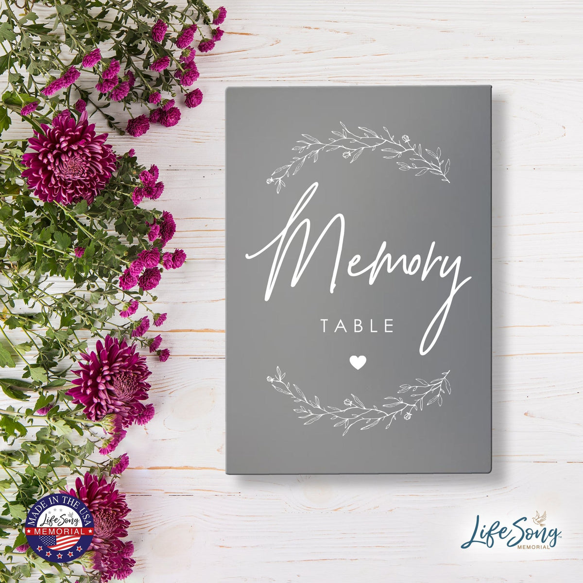 Memorial 5.5x8 Wooden Table Top and shelf decor Home Décor - Memory Table - LifeSong Milestones