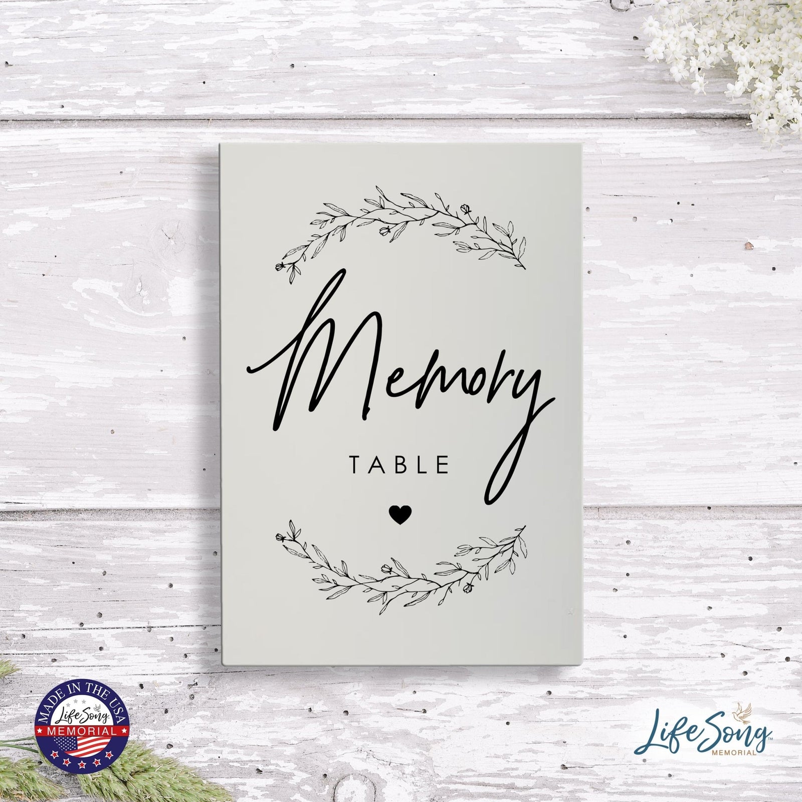 Memorial 5.5x8 Wooden Table Top and shelf decor Home Décor - Memory Table - LifeSong Milestones