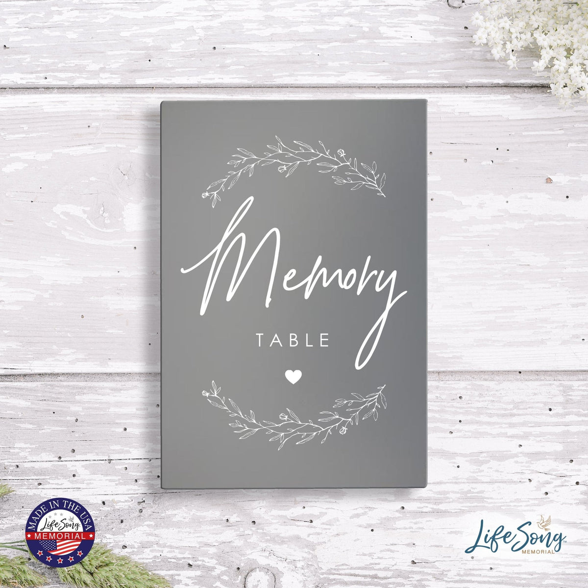 Memorial 5.5x8 Wooden Table Top and shelf decor Home Décor - Memory Table - LifeSong Milestones