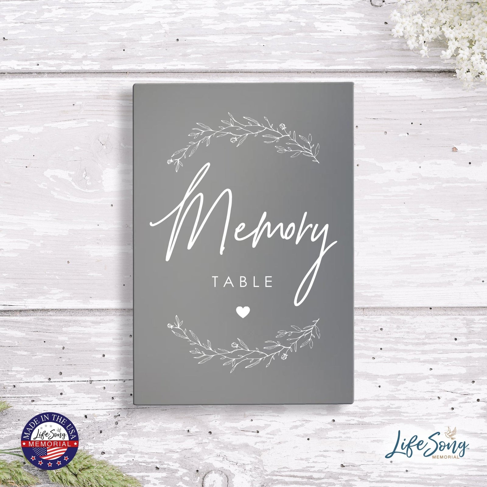 Memorial 5.5x8 Wooden Table Top and shelf decor Home Décor - Memory Table - LifeSong Milestones