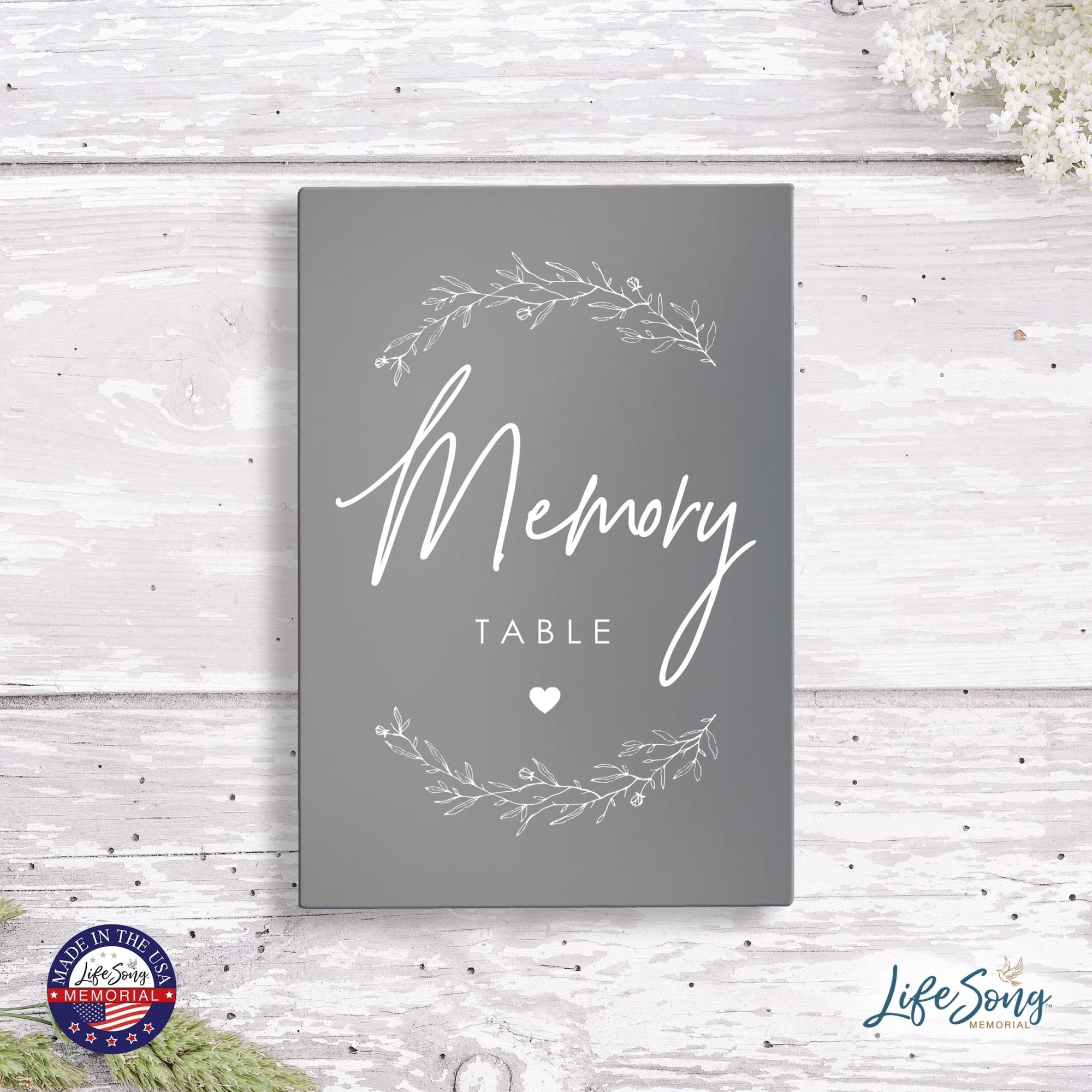 Memorial 5.5x8 Wooden Table Top and shelf decor Home Décor - Memory Table - LifeSong Milestones