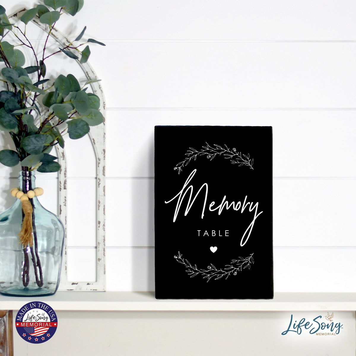 Memorial 5.5x8 Wooden Table Top and shelf decor Home Décor - Memory Table - LifeSong Milestones