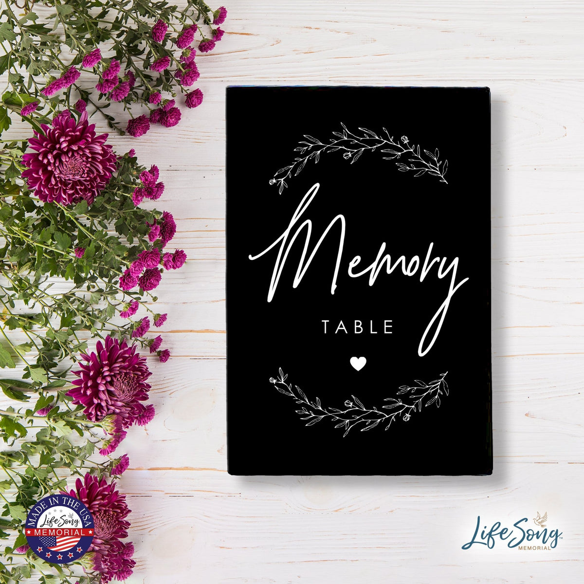 Memorial 5.5x8 Wooden Table Top and shelf decor Home Décor - Memory Table - LifeSong Milestones