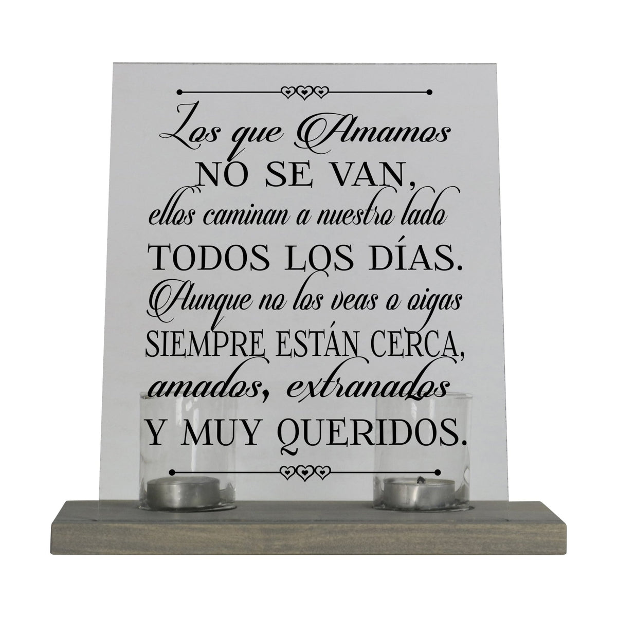 Memorial Acrylic Candle Holder Sign Those Who We Love Spanish Verse - LifeSong Milestones