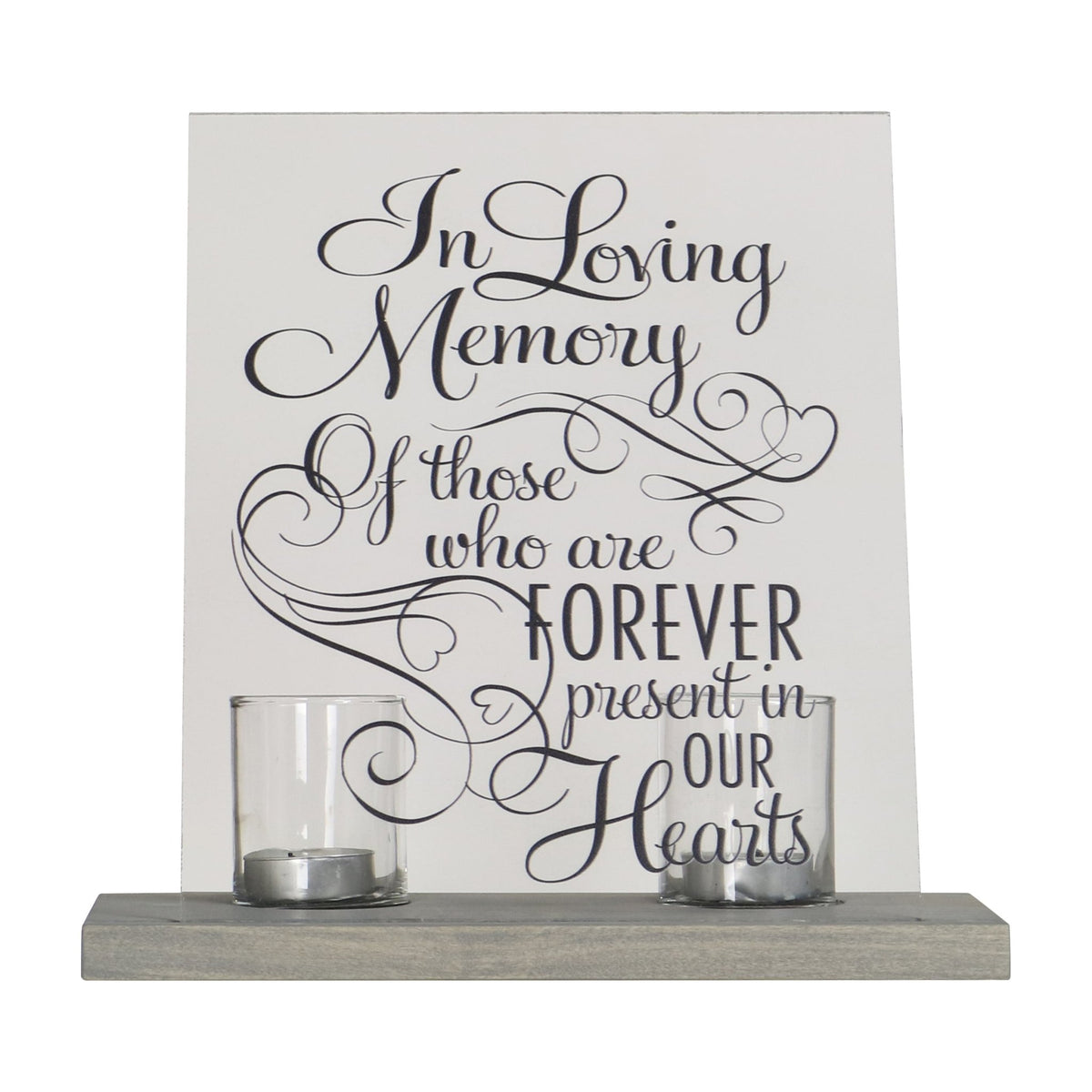 Memorial Acrylic Sign 8x10 with Votive Candle Holder In Our Hearts - LifeSong Milestones