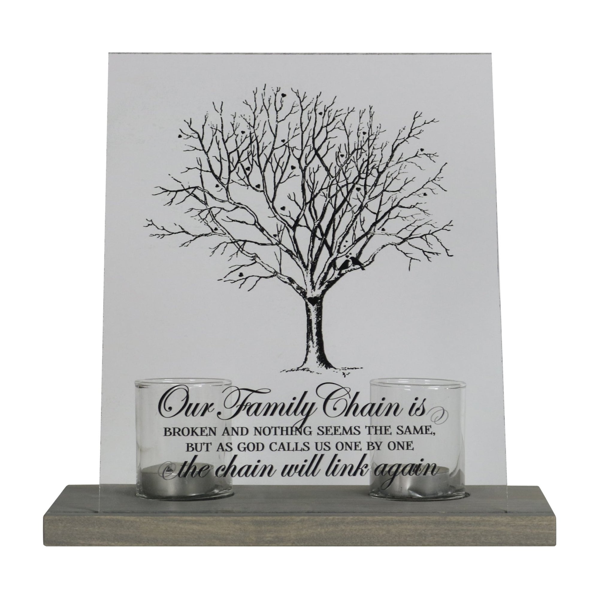 Memorial Acrylic Sign 8x10 with Votive Candle Holder Our Family Chain - LifeSong Milestones