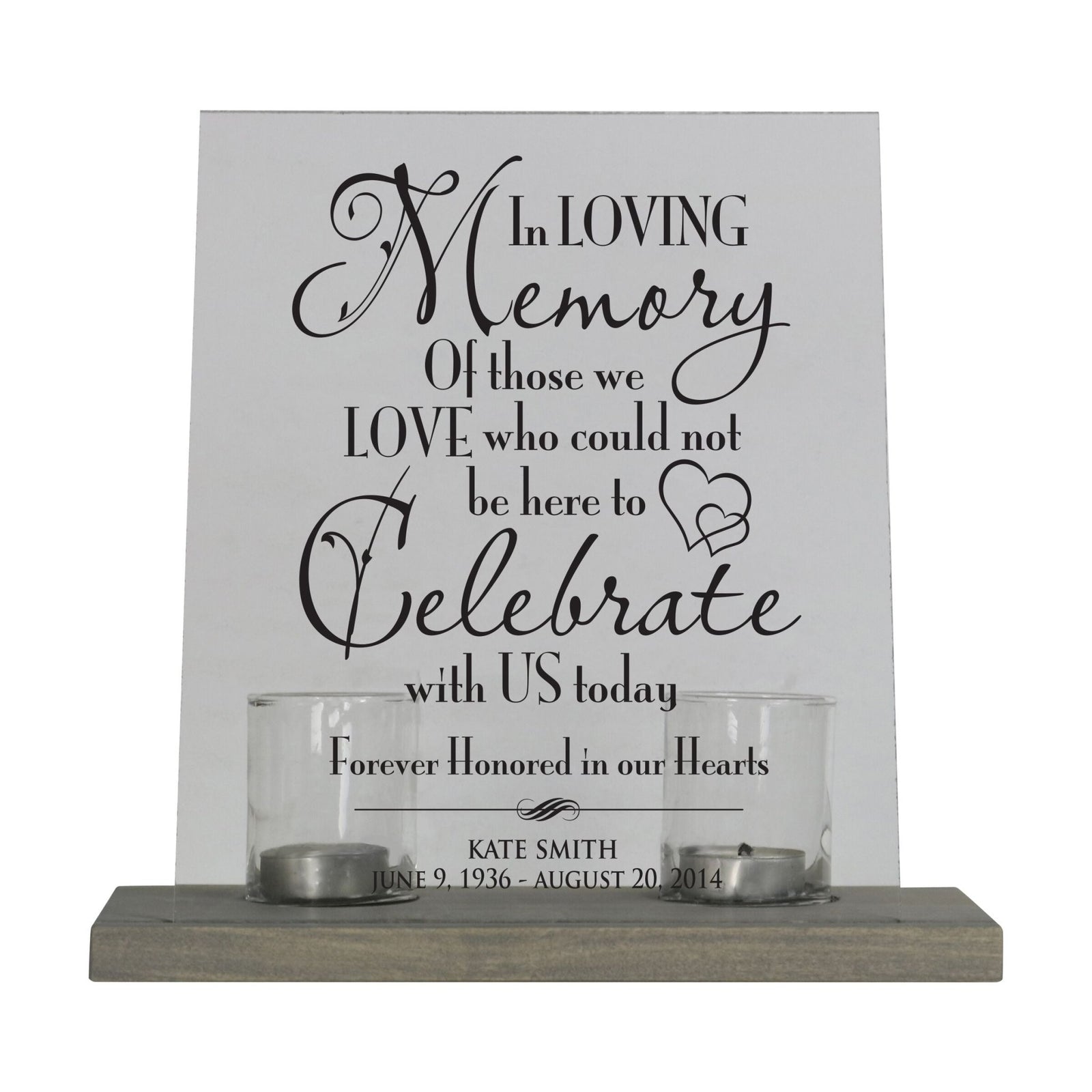 Memorial Acrylic Sign with Base and Votive Candle Holder Those Who We - LifeSong Milestones