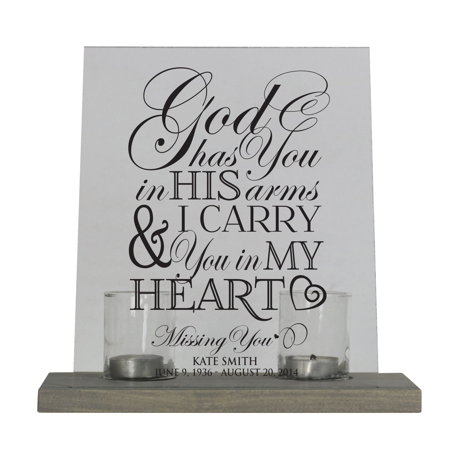 Memorial Acrylic Sign with Base and Votive Candle Holder Those Who We - LifeSong Milestones