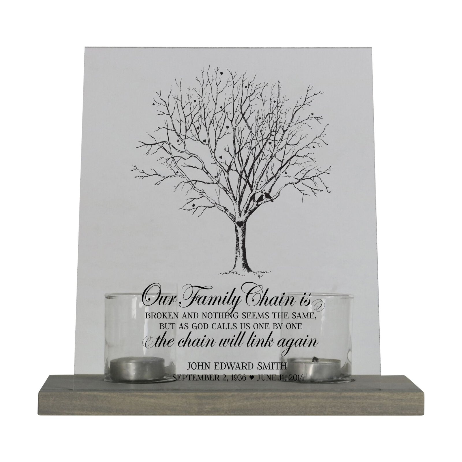 Memorial Acrylic Sign with Base and Votive Candle Holder Those Who We - LifeSong Milestones