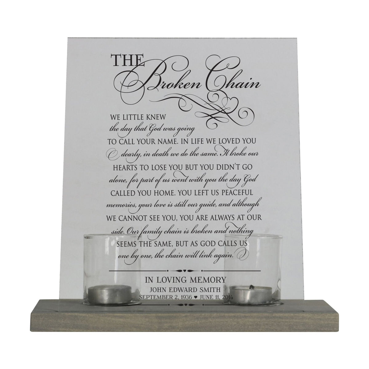 Memorial Acrylic Sign with Base and Votive Candle Holder Those Who We - LifeSong Milestones