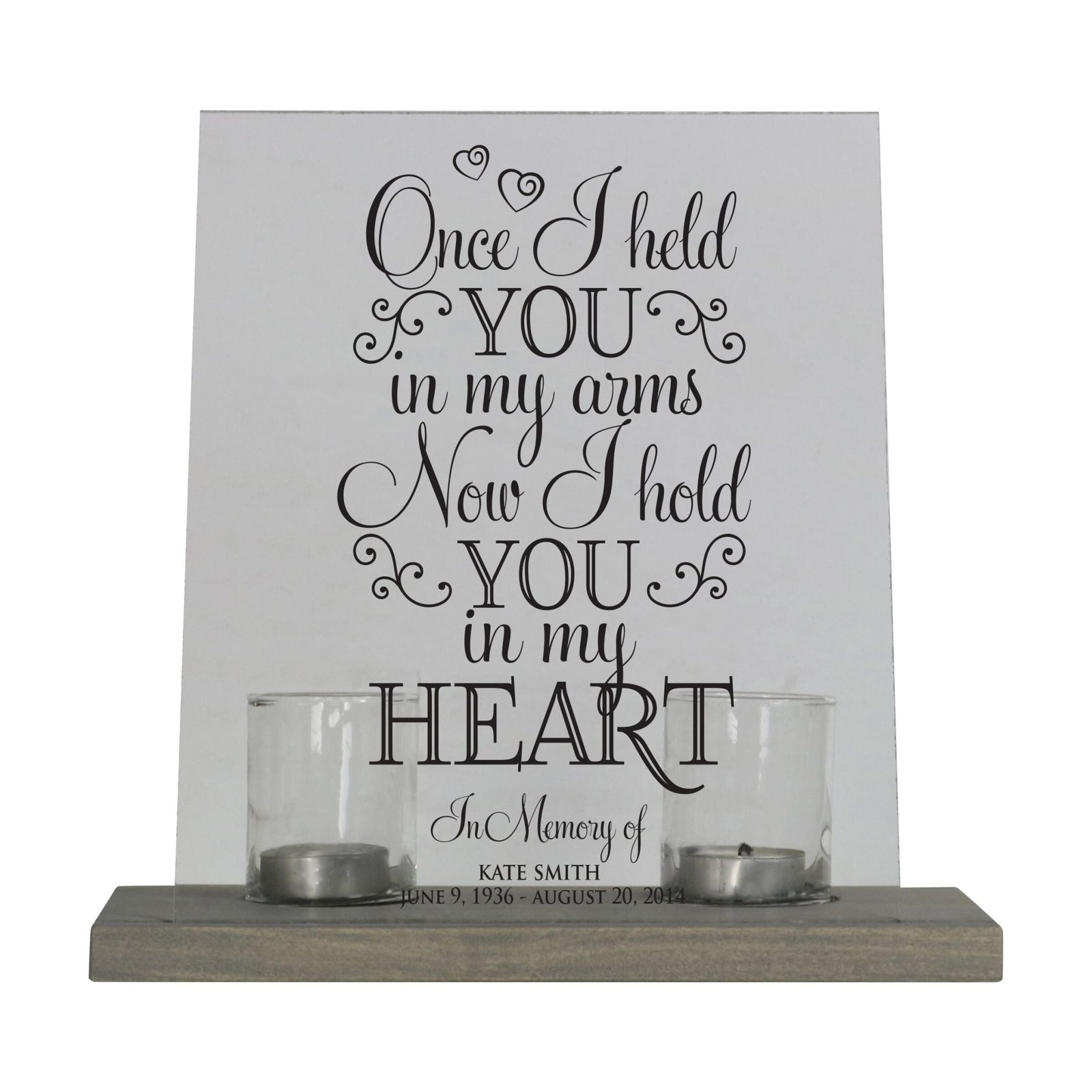 Memorial Acrylic Sign with Base and Votive Candle Holder Those Who We - LifeSong Milestones