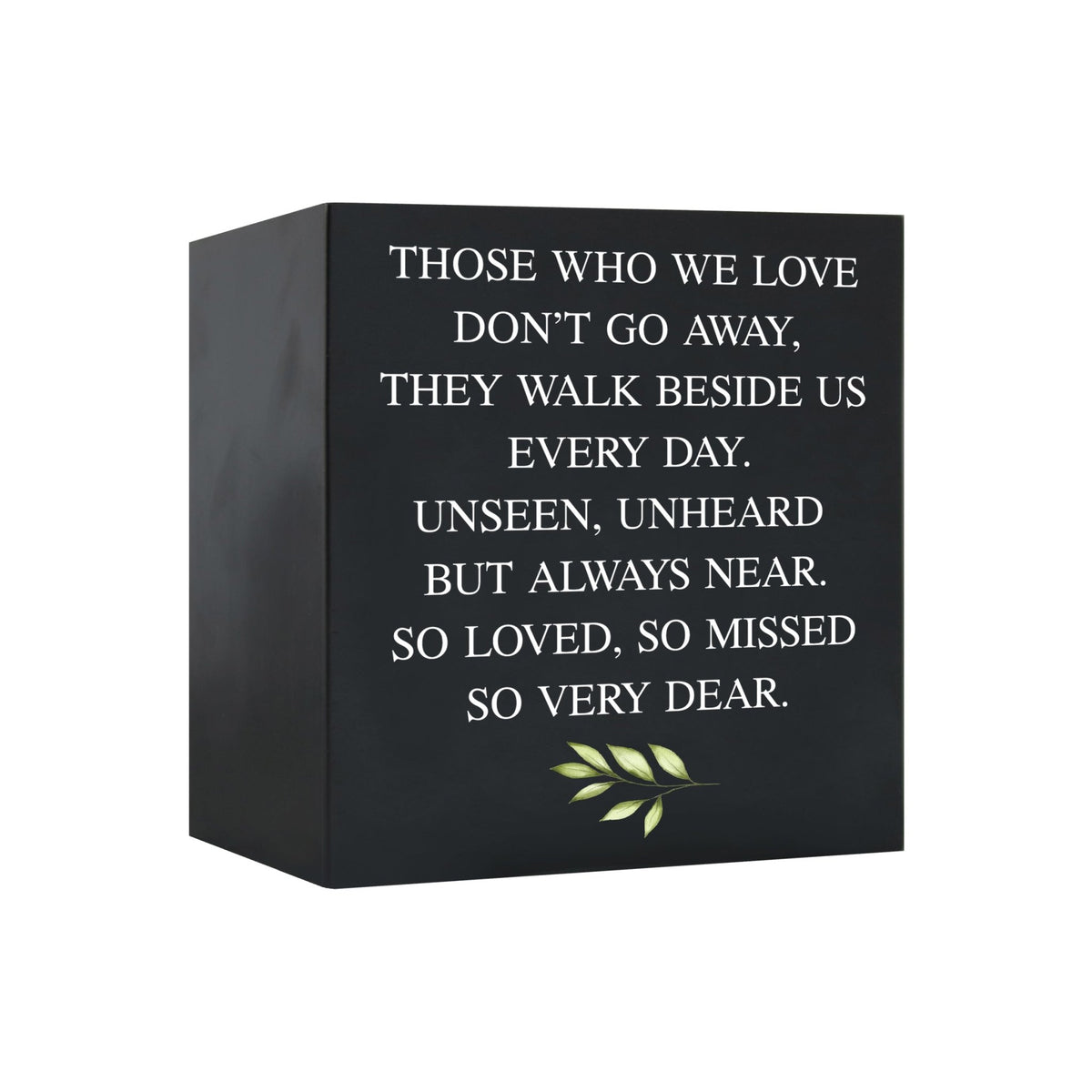 Memorial Bereavement Keepsake Cremation Shadow Box and Urn 6x6in Holds 53 Cu Inches Of Human Ashes Those Who We Love - LifeSong Milestones
