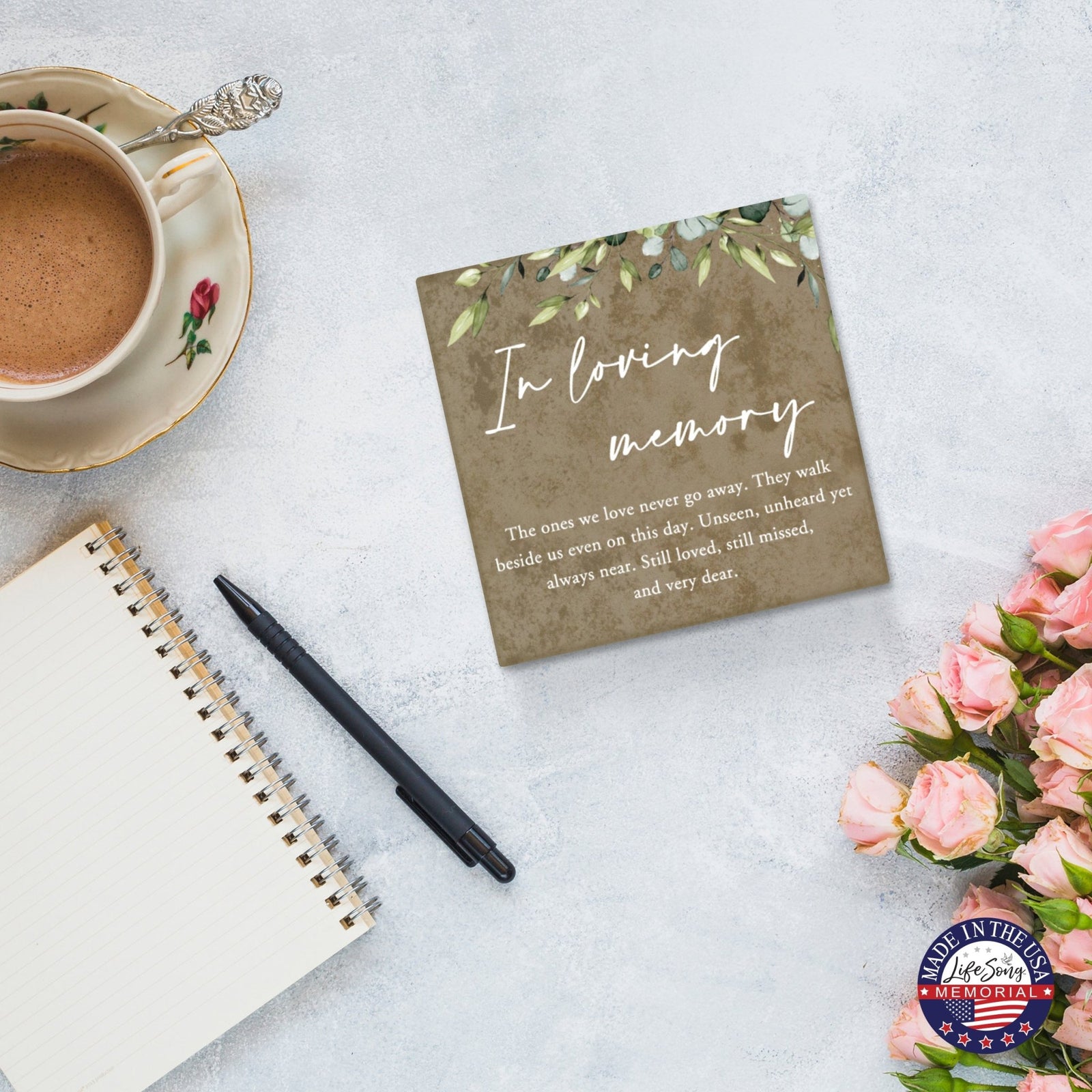 Memorial Ceramic Trivet with Stand for Home Decor - LifeSong Milestones