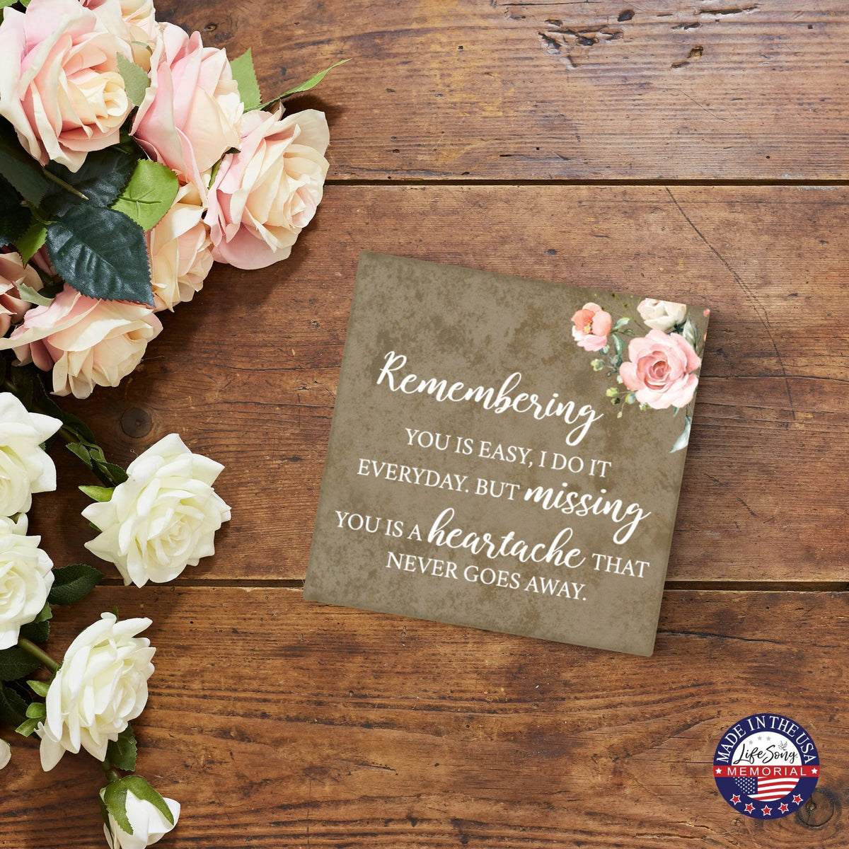 Memorial Ceramic Trivet with Stand for Home Decor - LifeSong Milestones