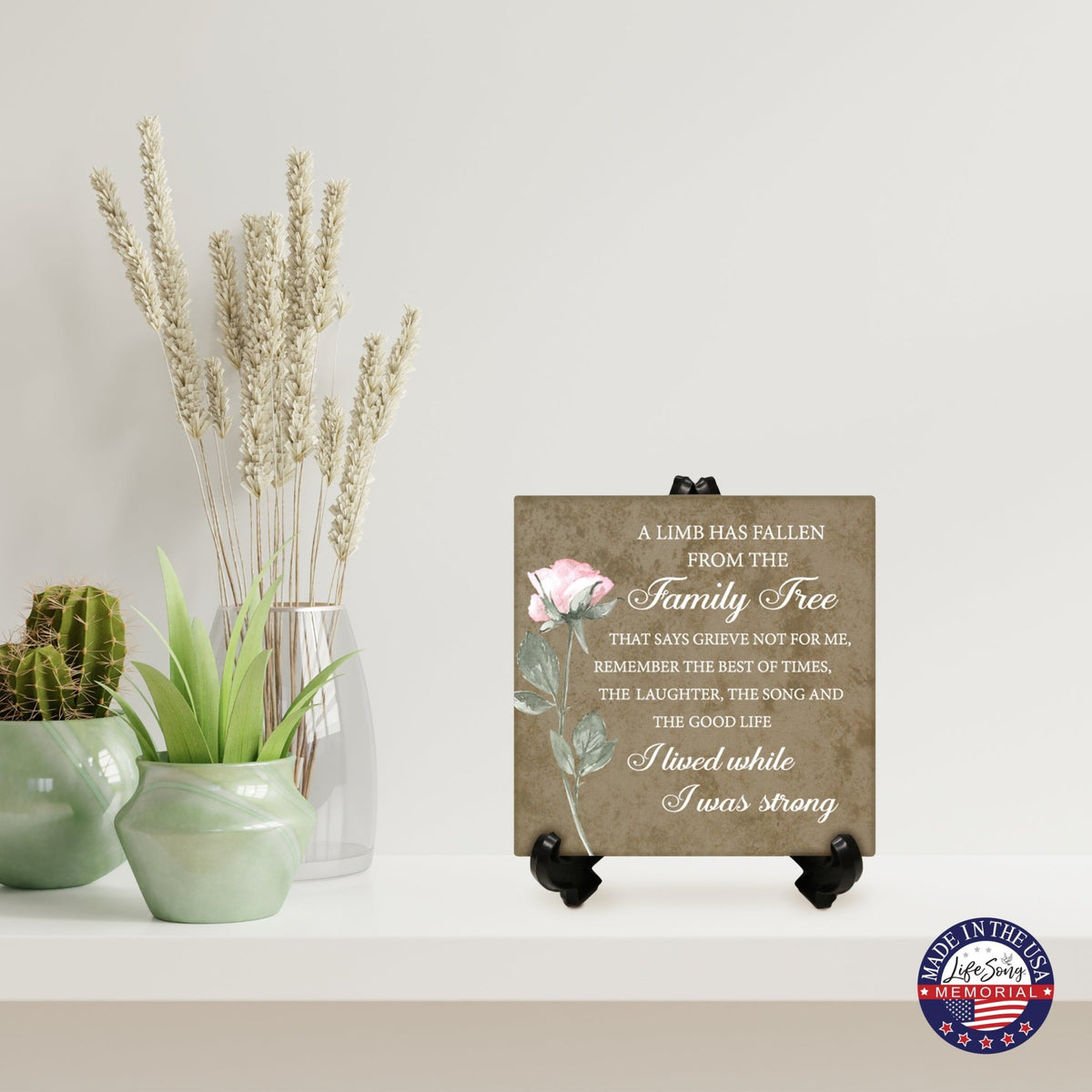 Memorial Ceramic Trivet with Stand for Home Decor - LifeSong Milestones