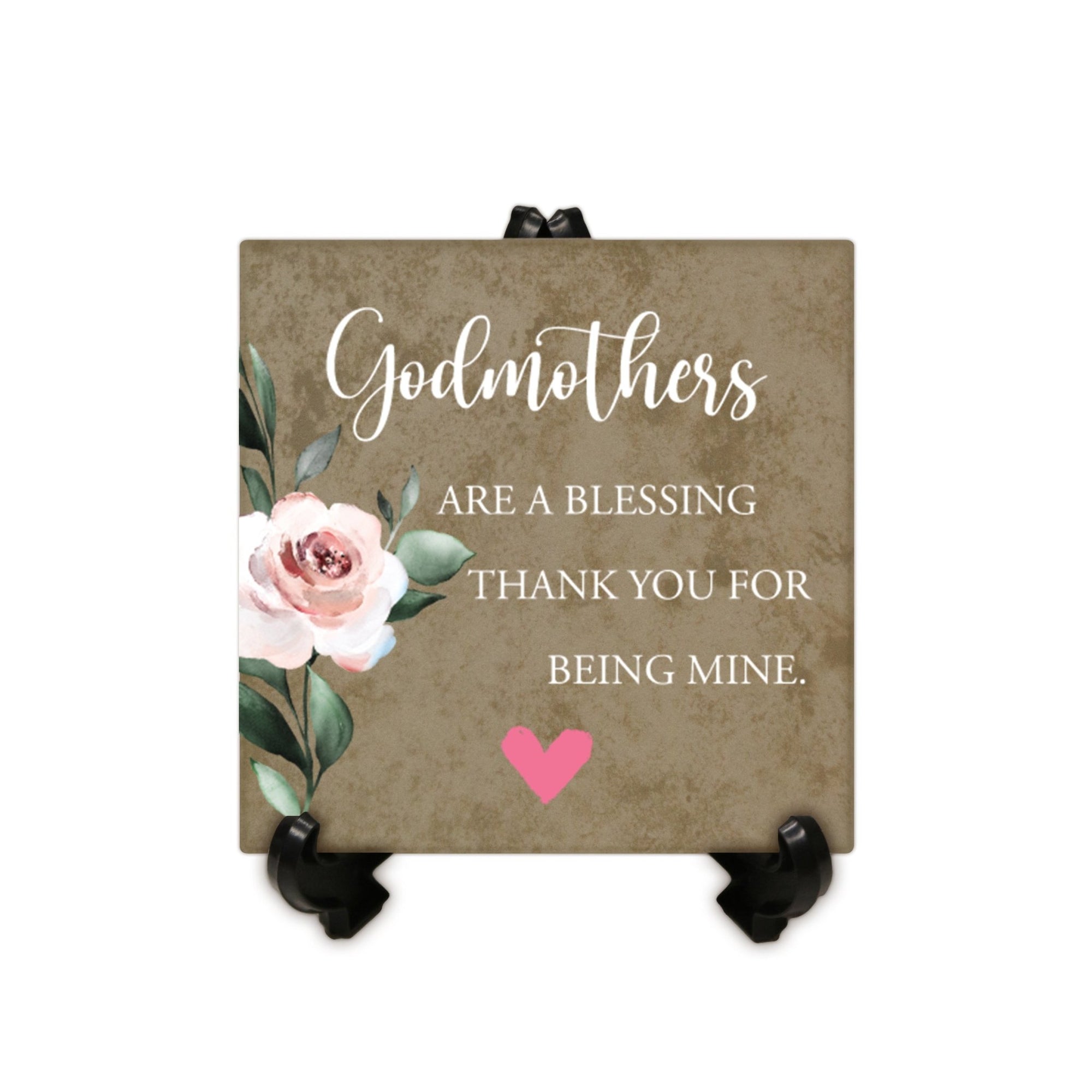 Memorial Ceramic Trivet with Stand for Home Decor - Godmothers - LifeSong Milestones