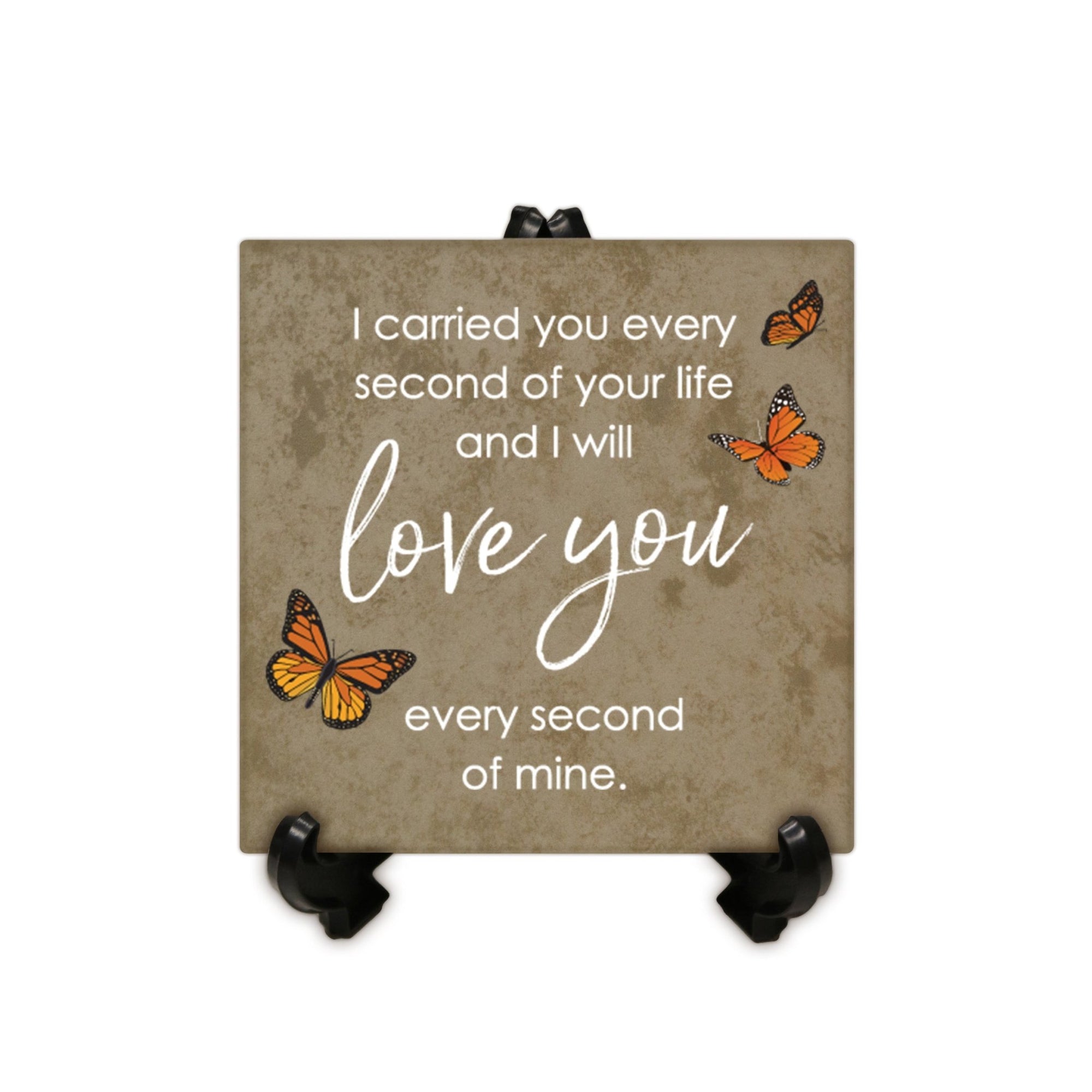 Memorial Ceramic Trivet with Stand for Home Decor - I Carried You Every - LifeSong Milestones