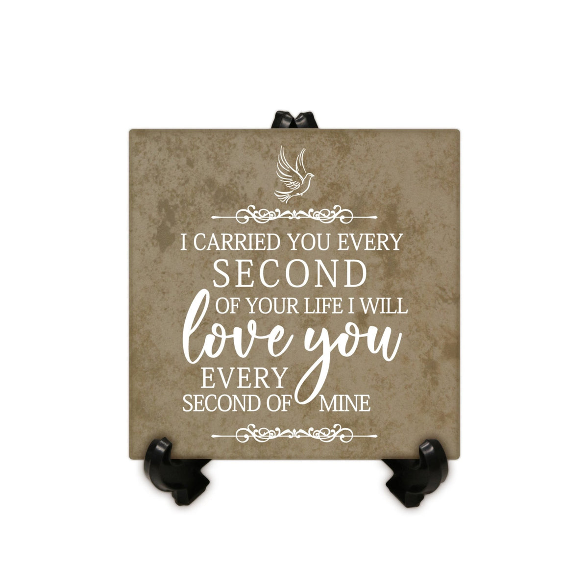 Memorial Ceramic Trivet with Stand for Home Decor - I Carried You Every - LifeSong Milestones