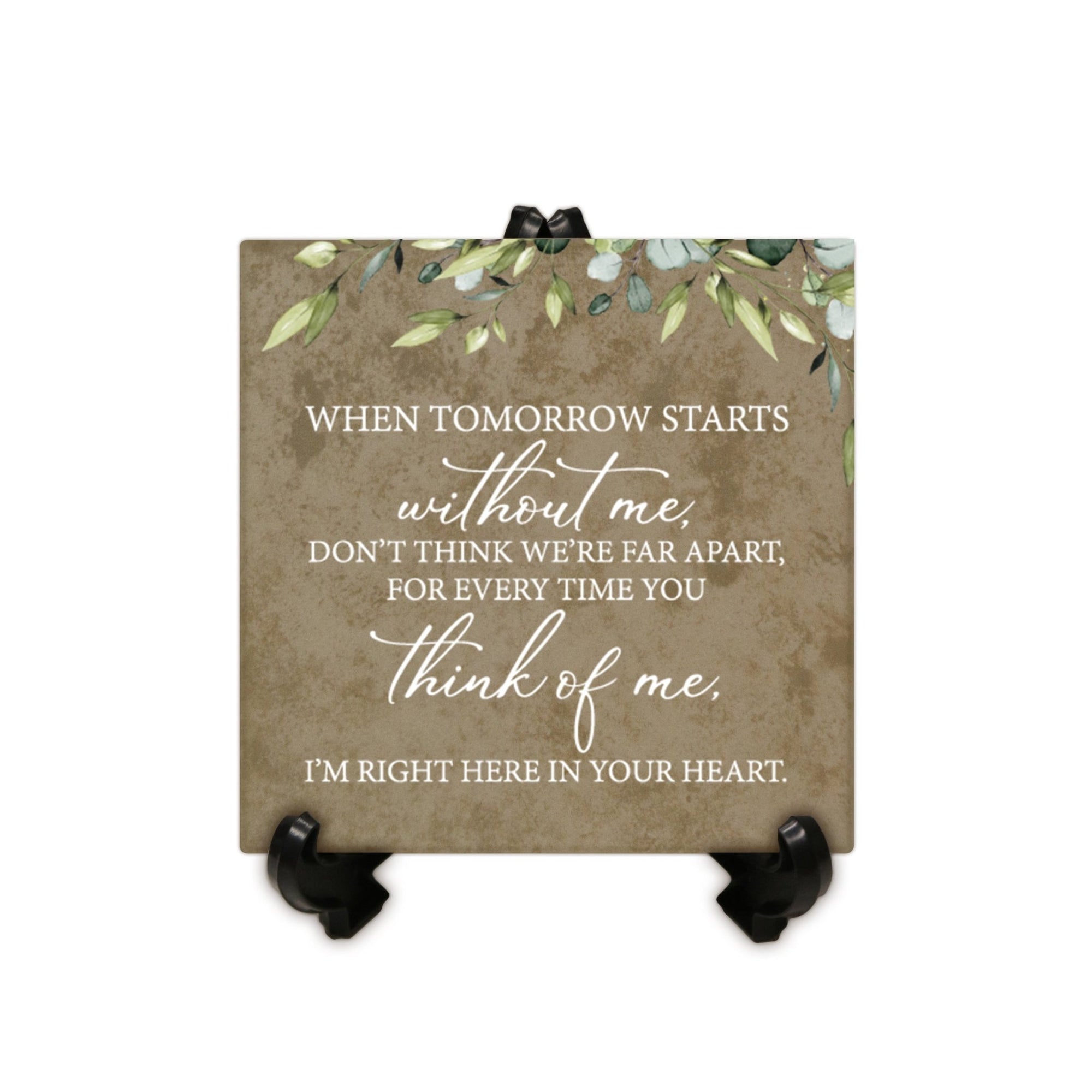 Memorial Ceramic Trivet with Stand for Home Decor - When Tomorrow Starts - LifeSong Milestones