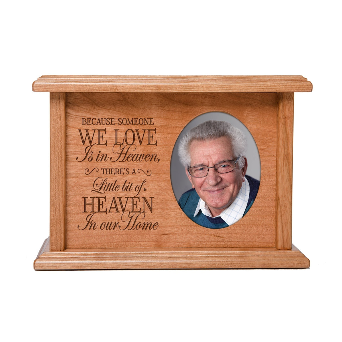 Custom Wooden Memorial Photo Urn Adults Ashes