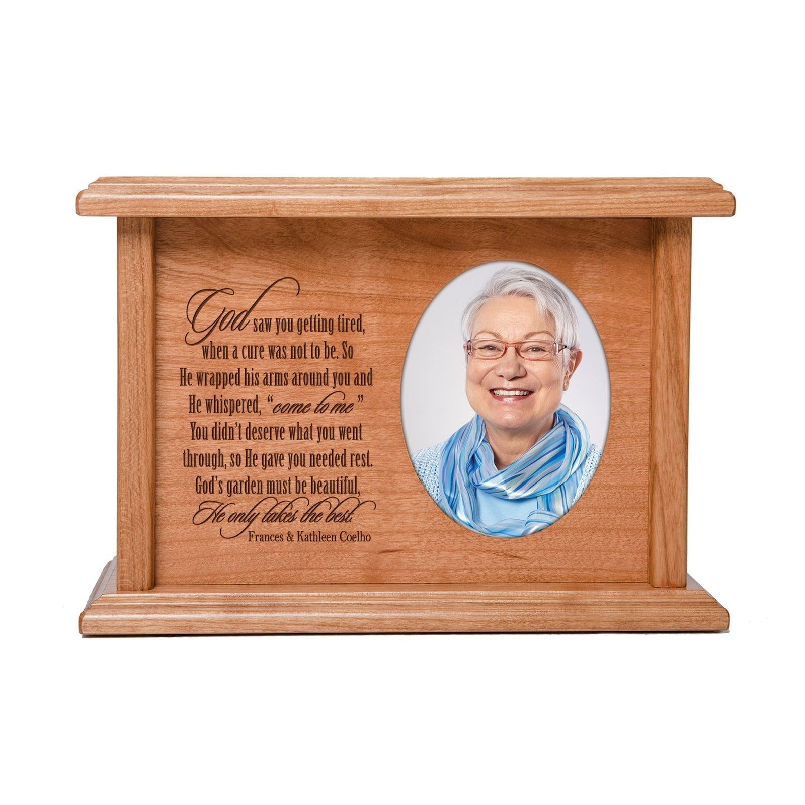 Personalized Decorative Memorial Photo Urn for Human Ashes