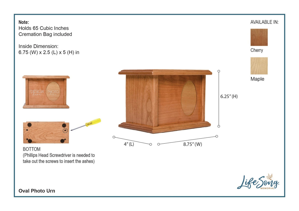 Memorial Cremation Urn Holds 2x3 photo 65 cu in Those Who We Love - LifeSong Milestones