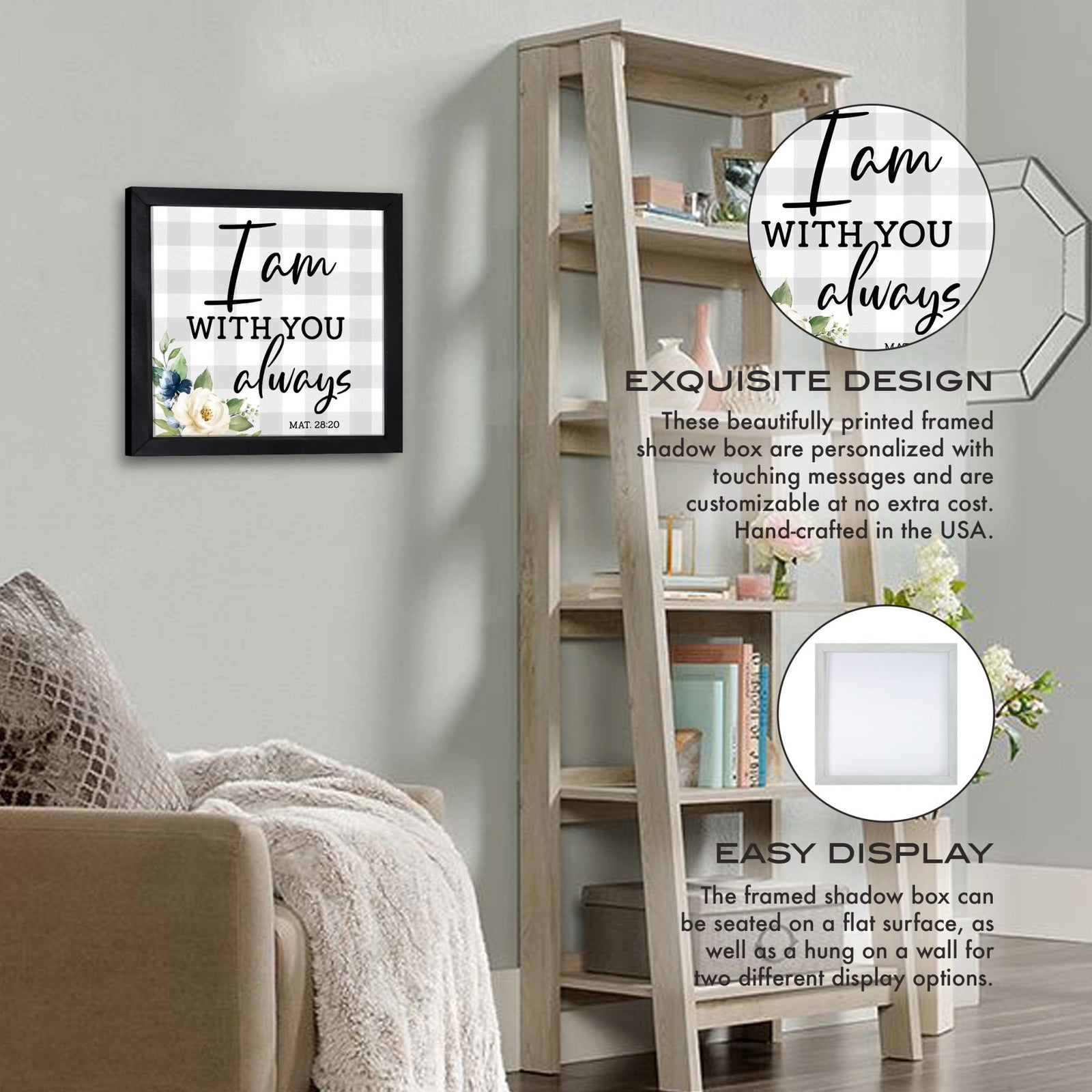 Condolence and sympathy in a thoughtful framed shadow box