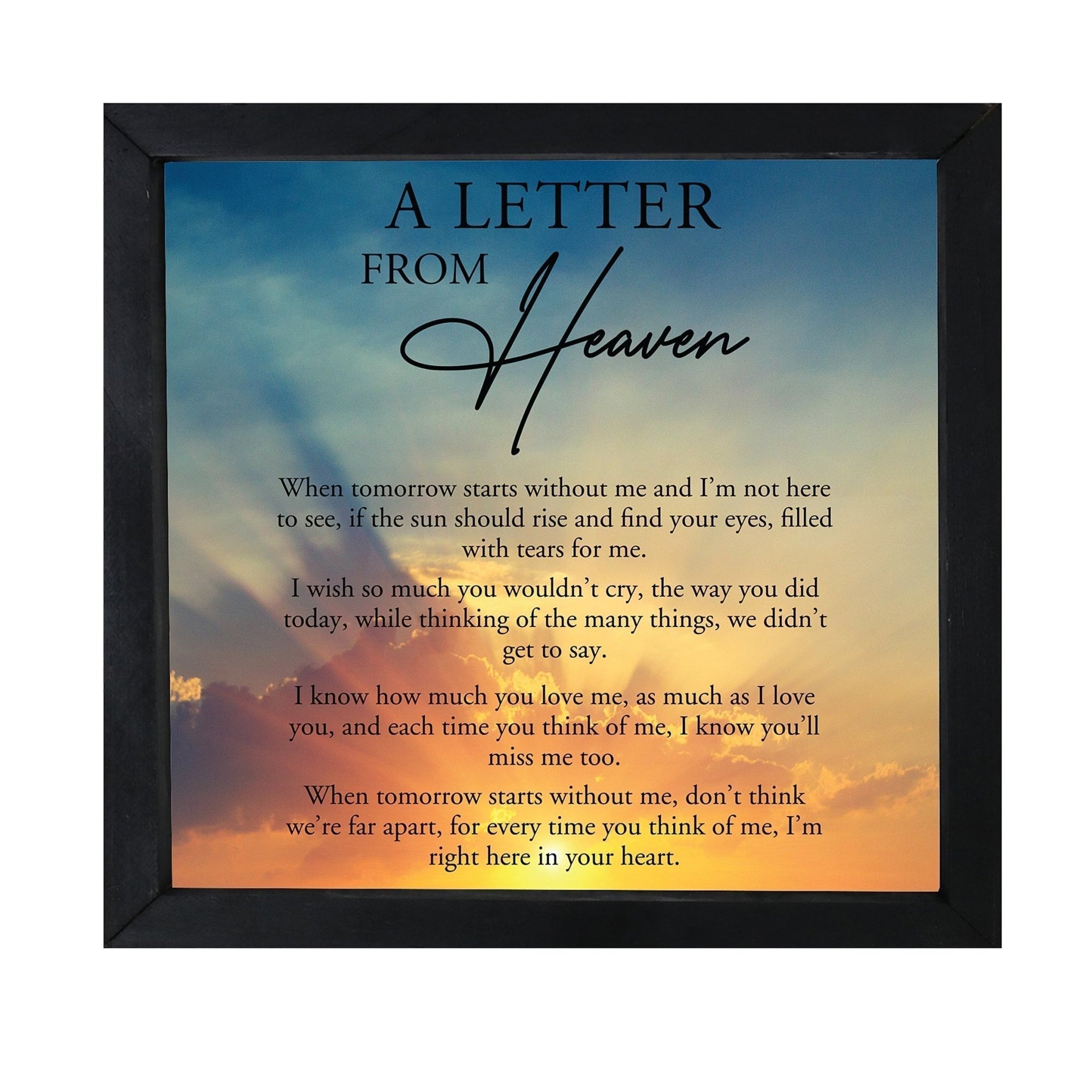 Memorial decorations for the celebration of life - a stunning framed shadow box to commemorate your loved one's legacy.