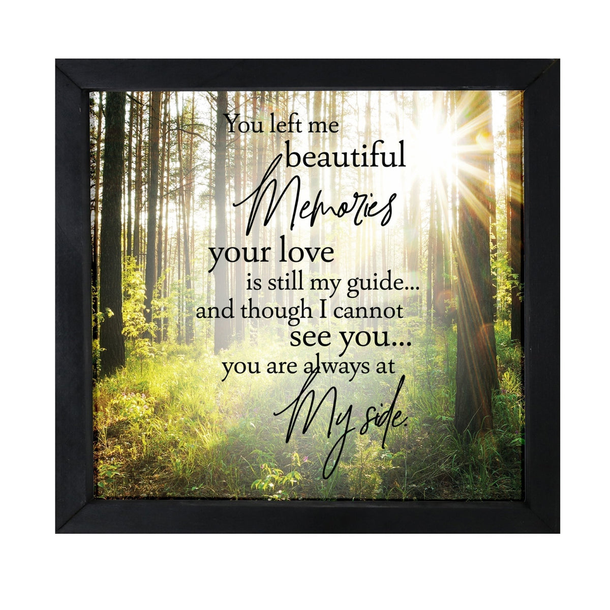 Condolence and sympathy in a thoughtful framed shadow box